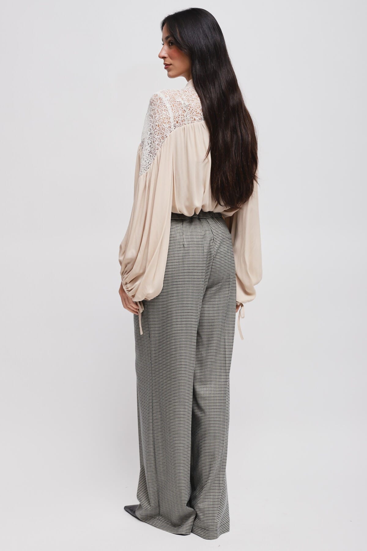 Pantaloni A Palazzo Pied De Poule Maryley