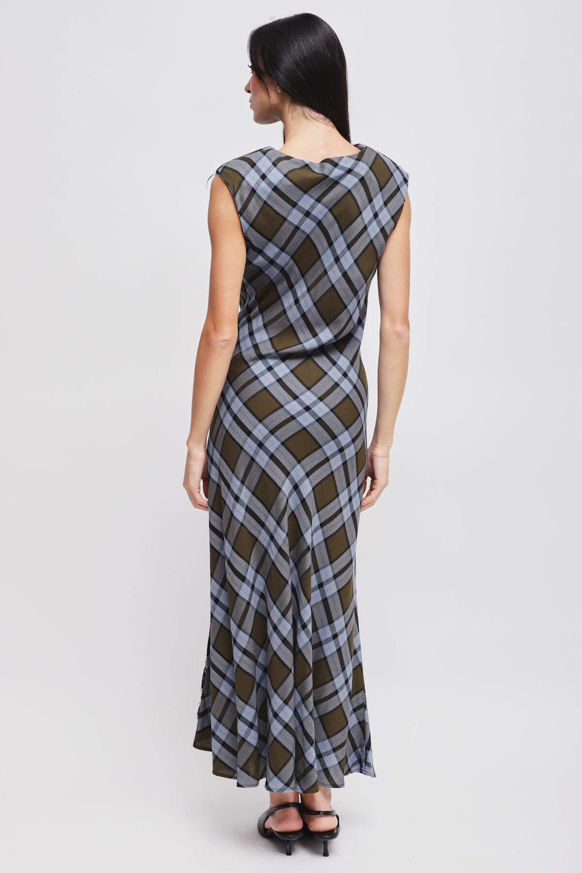 Abito Check Con Scollo Drappeggiato Maryley