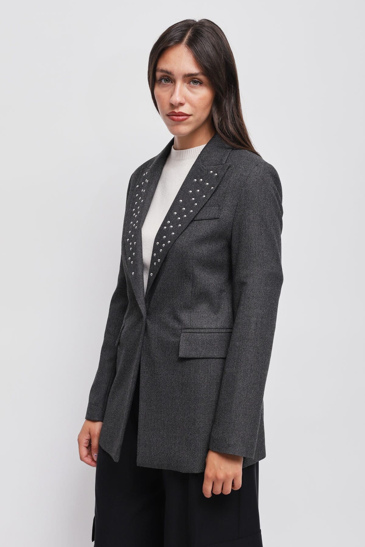 Giacca Monopetto Con Borchie Maryley