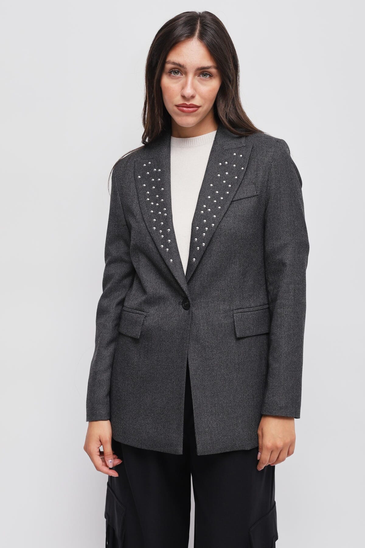 Giacca Monopetto Con Borchie Maryley