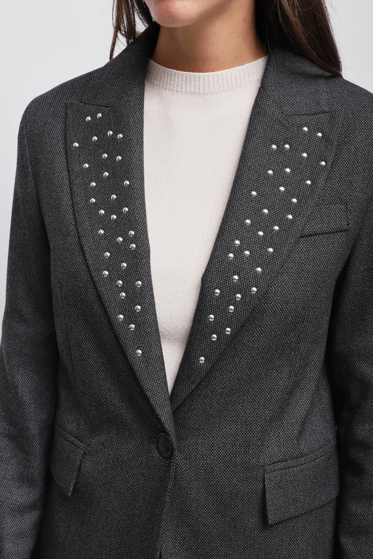 Giacca Monopetto Con Borchie Maryley