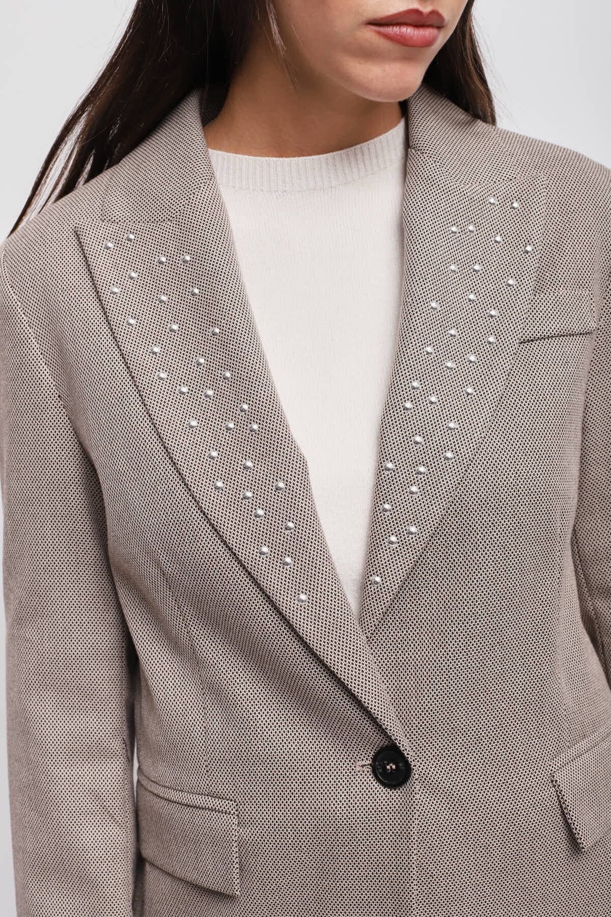 Giacca Monopetto Con Borchie Maryley