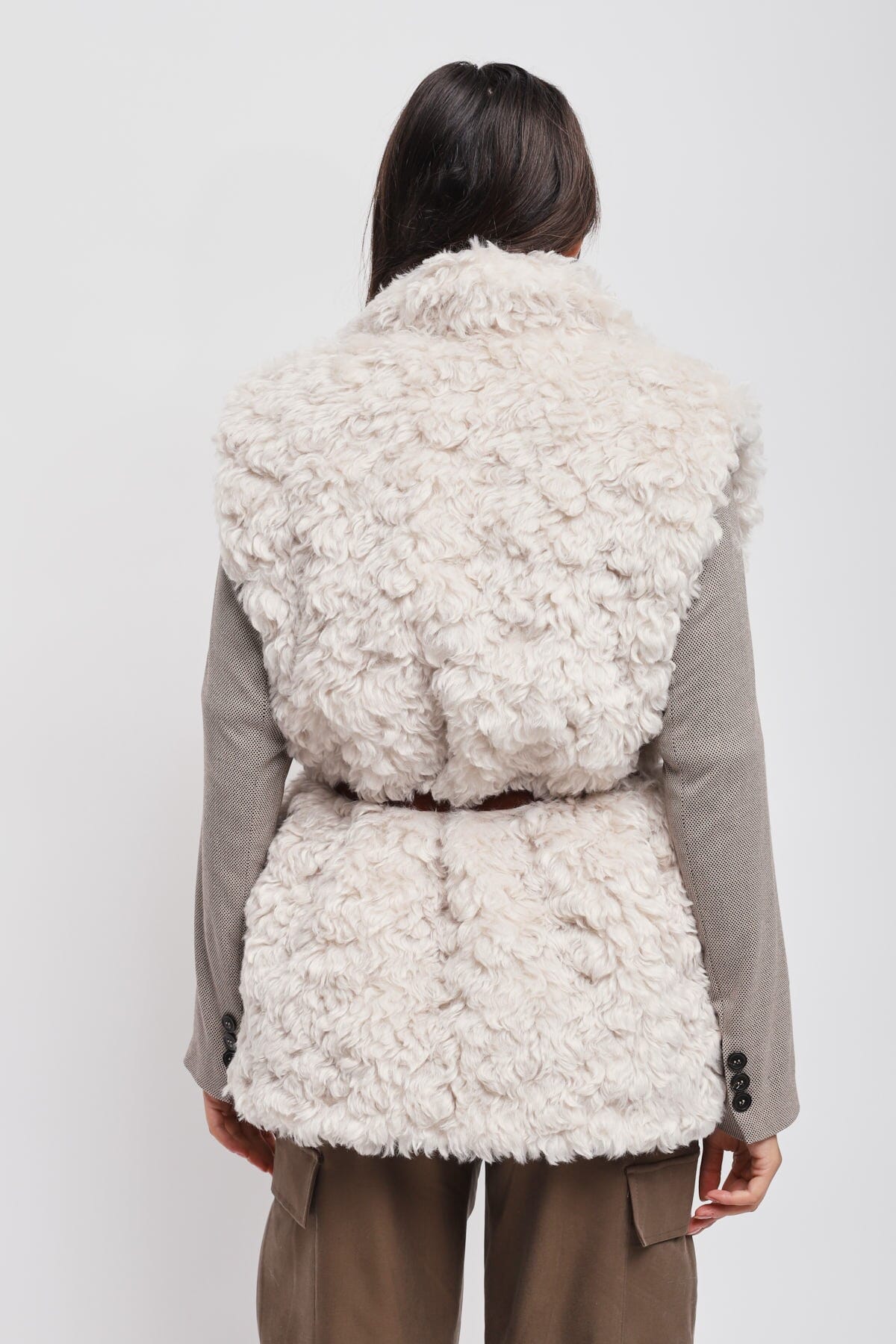 Gilet In Ecopelliccia Con Cintura Maryley