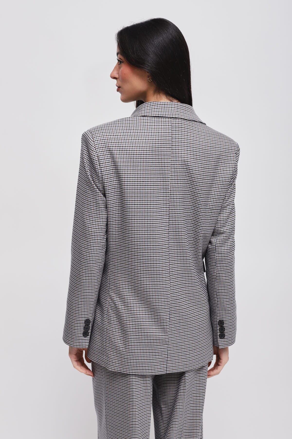 Pied De Poule Jacket With Maryley Pin