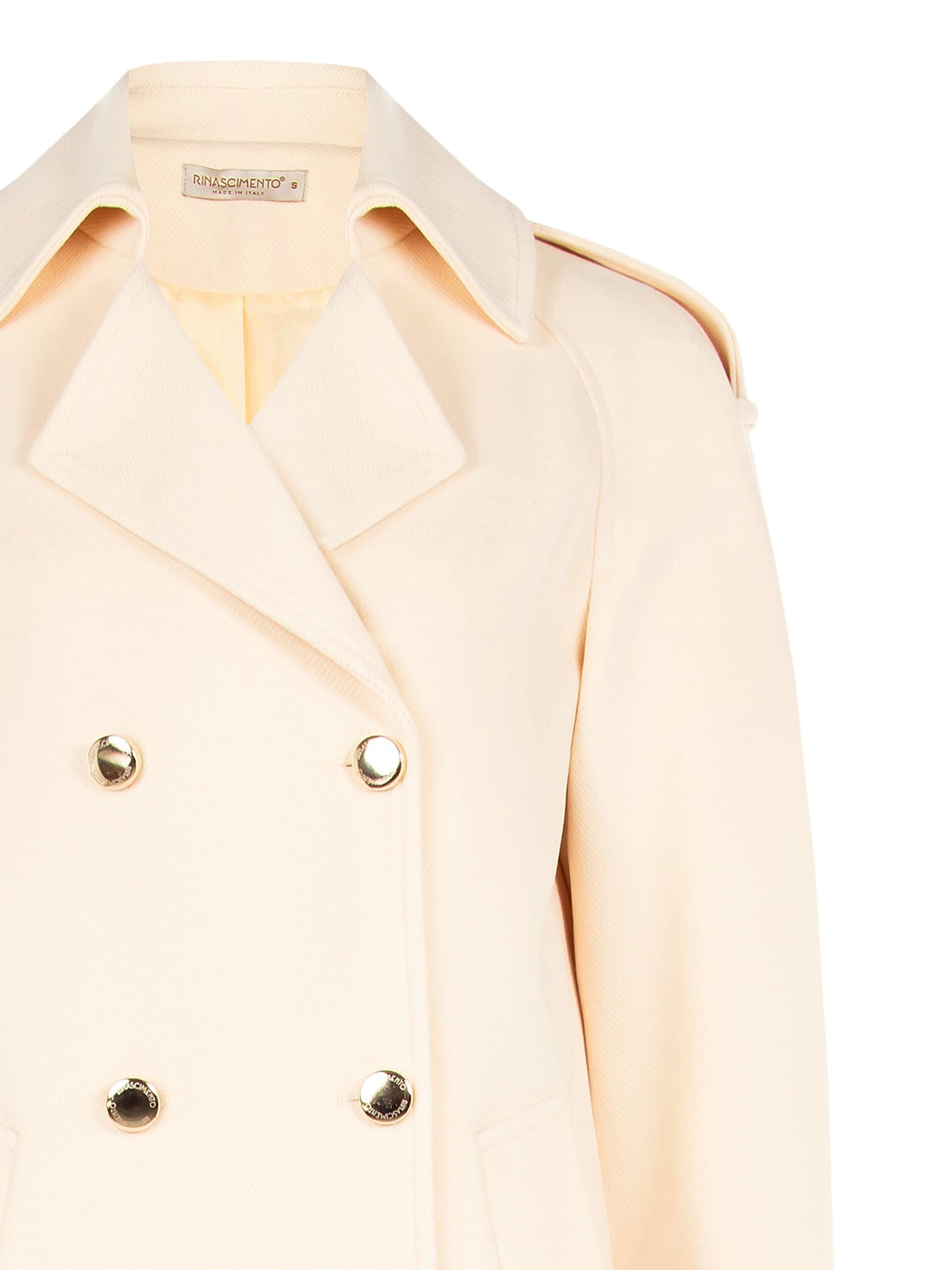 Cappotto Lungo Doppiopetto In Velour Con Bottoni Oro Rinascimento