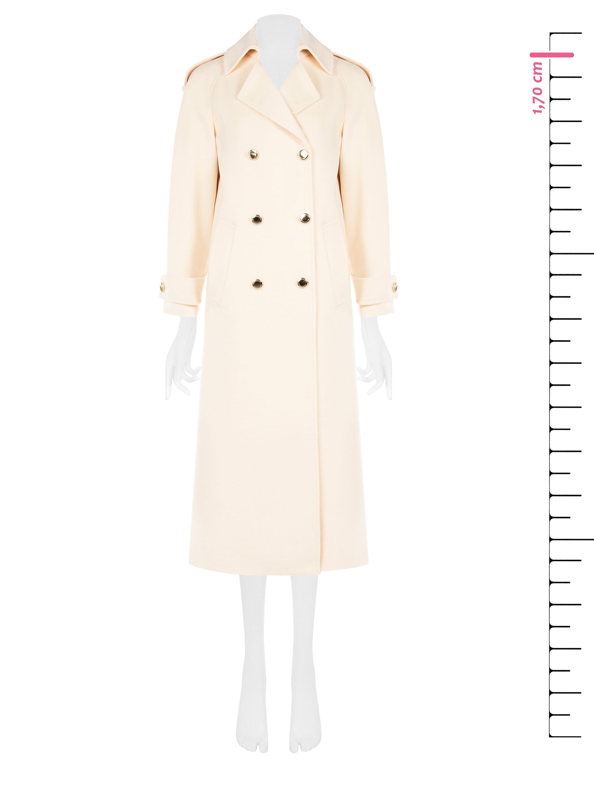 Cappotto Lungo Doppiopetto In Velour Con Bottoni Oro Rinascimento