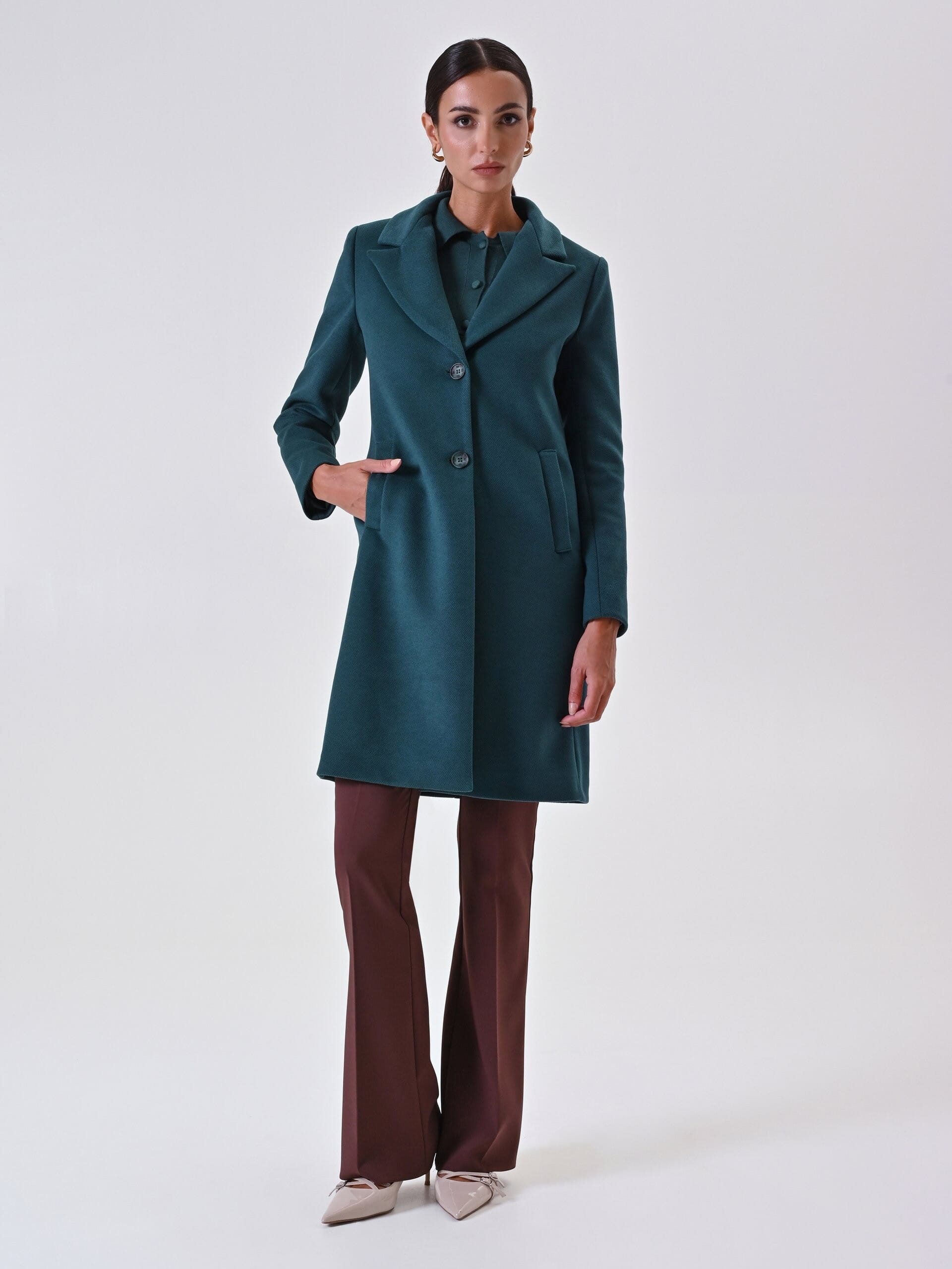 Cappotto Medio Sfiancato In Velour Rinascimento