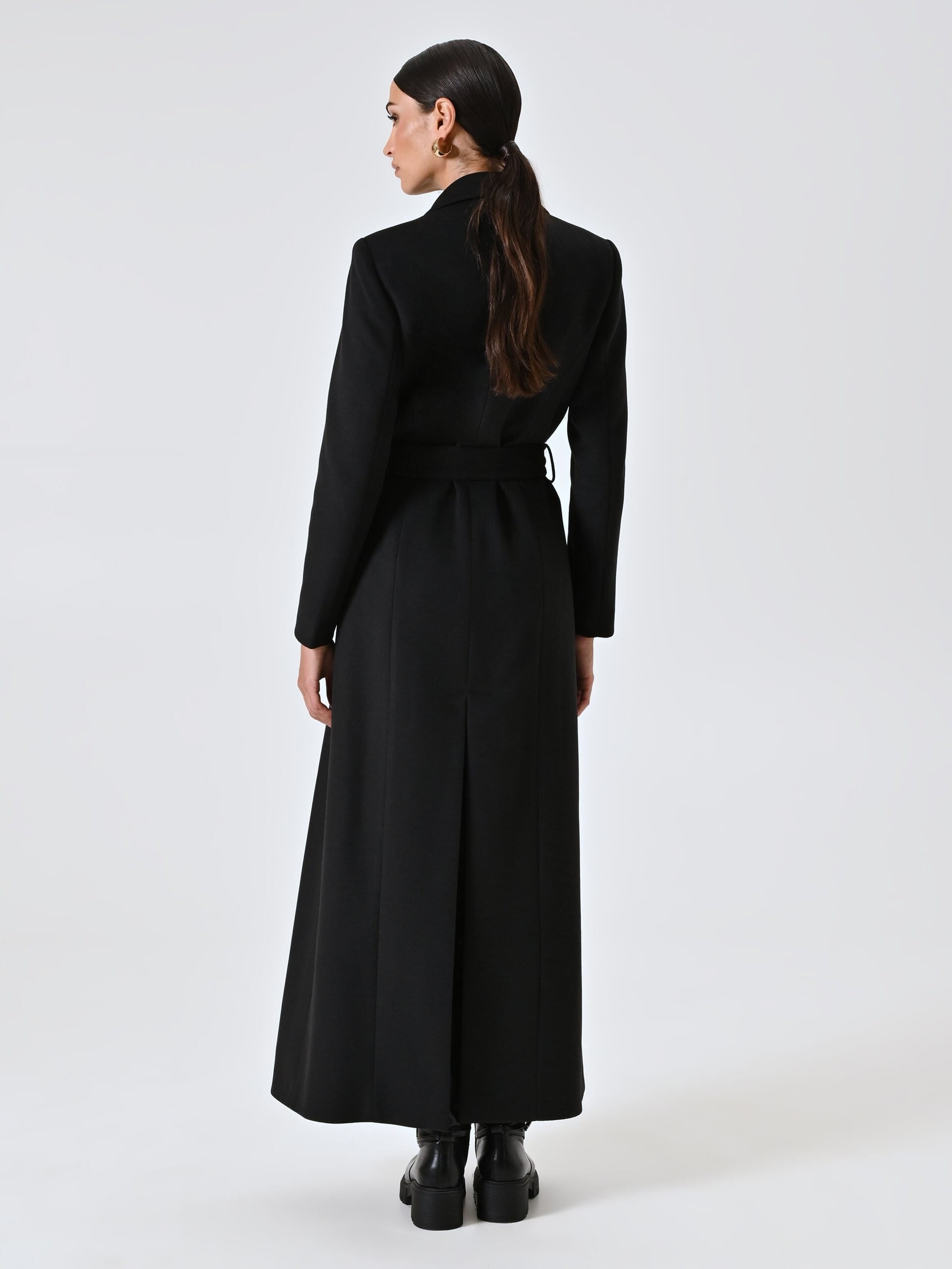 Cappotto Spolverino Extra Lungo In Velour Con Cintura Coordinata Rinascimento