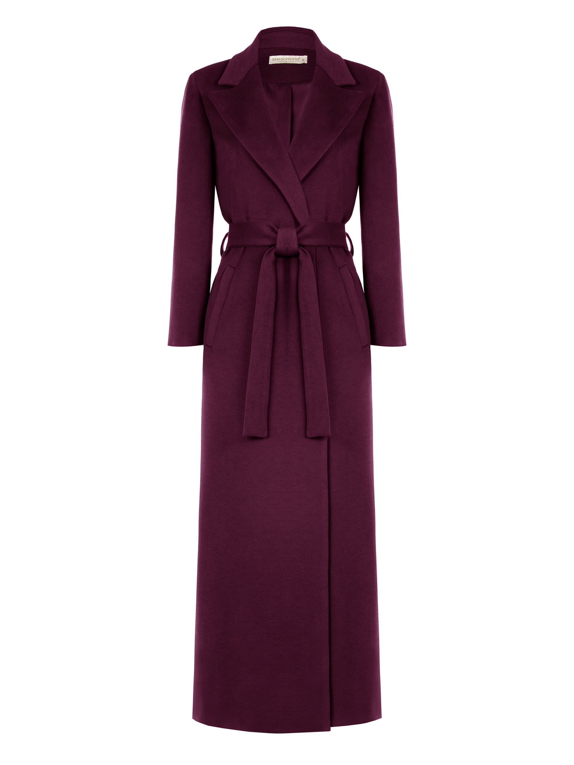 Cappotto Spolverino Extra Lungo In Velour Con Cintura Coordinata Rinascimento