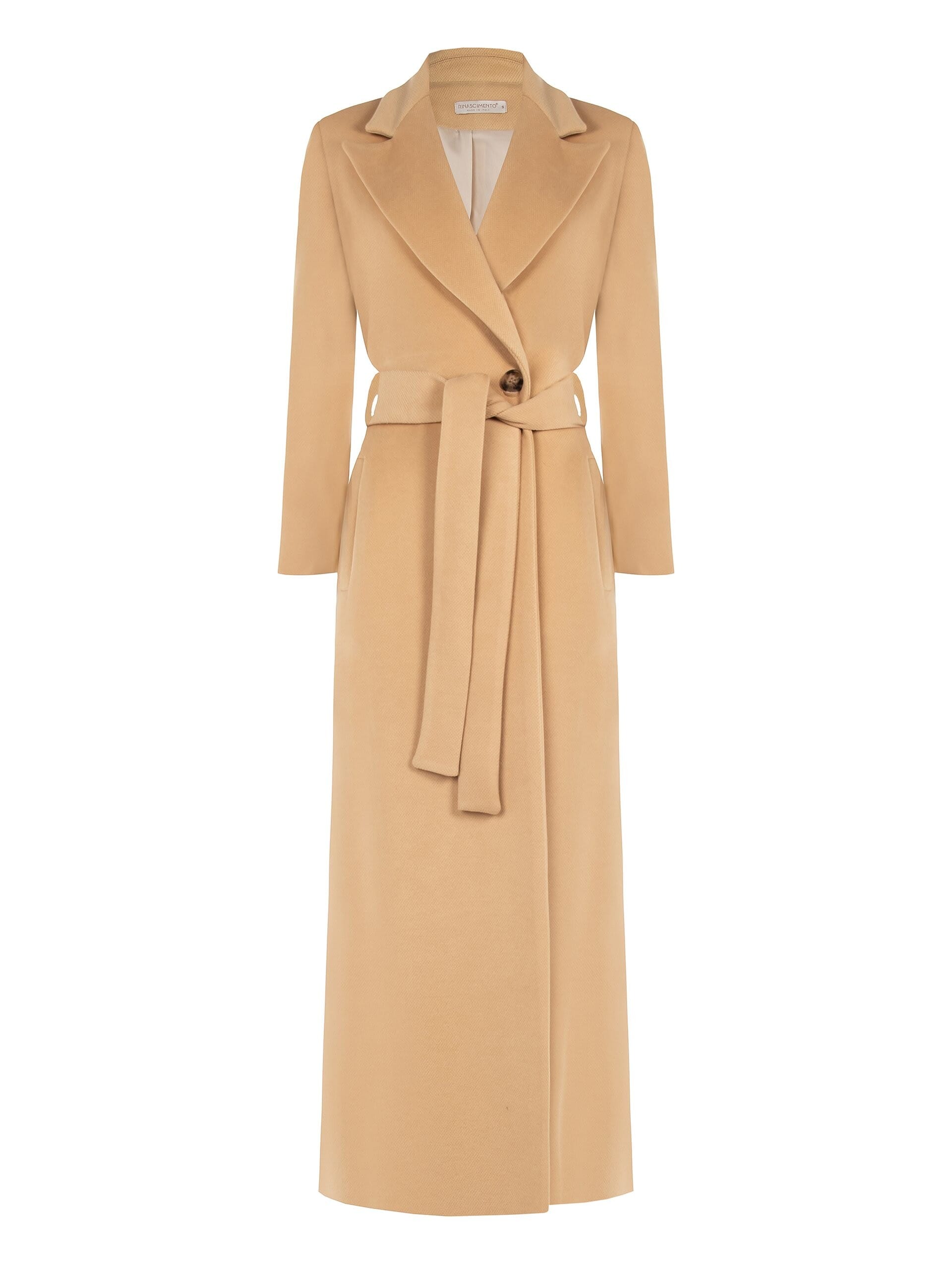 Cappotto Spolverino Extra Lungo In Velour Con Cintura Coordinata Rinascimento