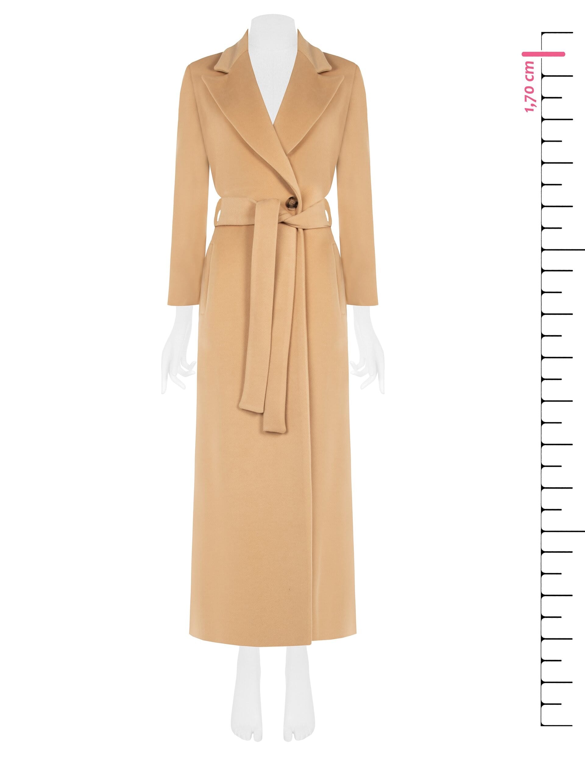 Cappotto Spolverino Extra Lungo In Velour Con Cintura Coordinata Rinascimento