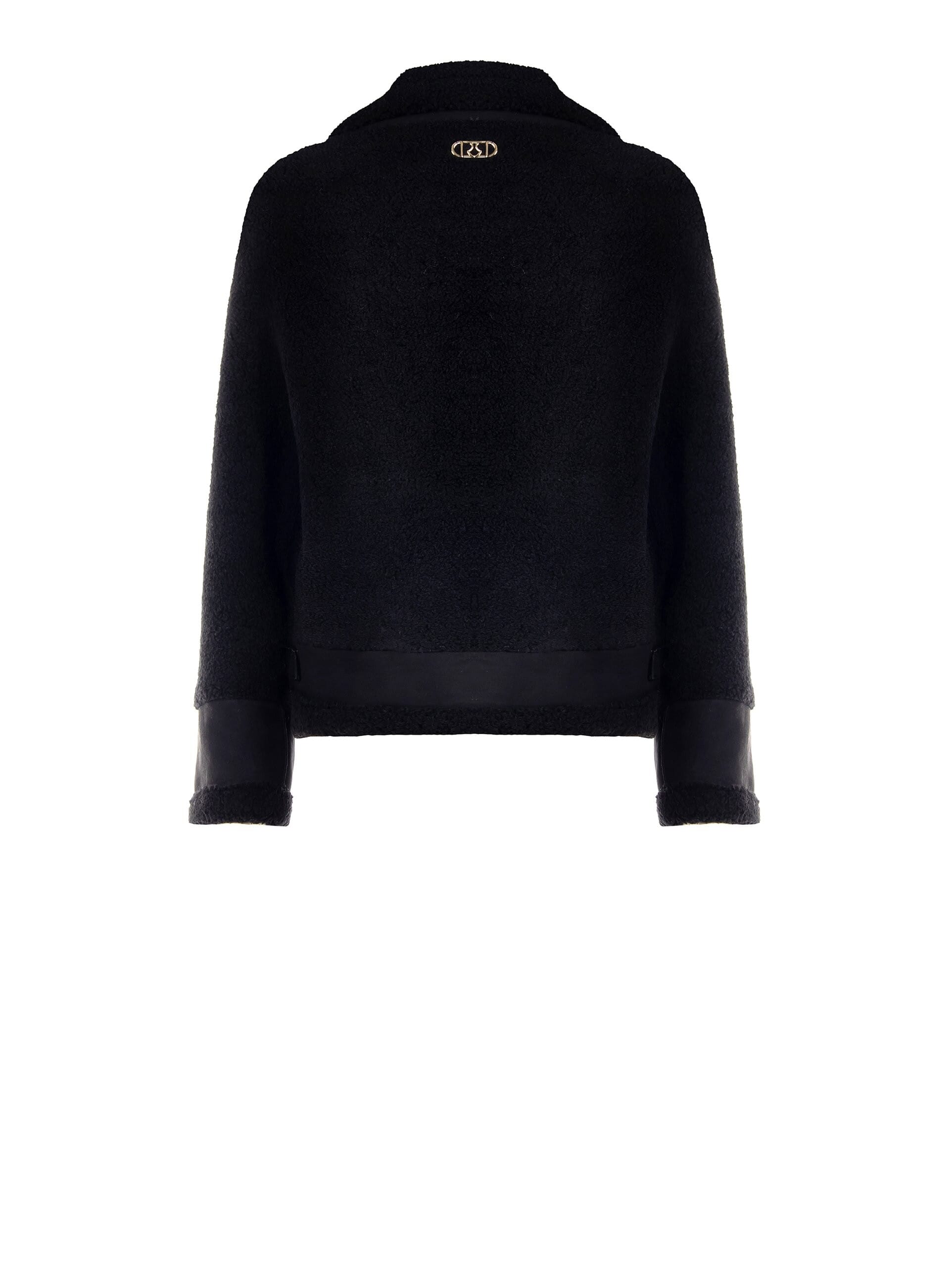 Cappotto Corto Stile Biker In Simil Montone Rinascimento