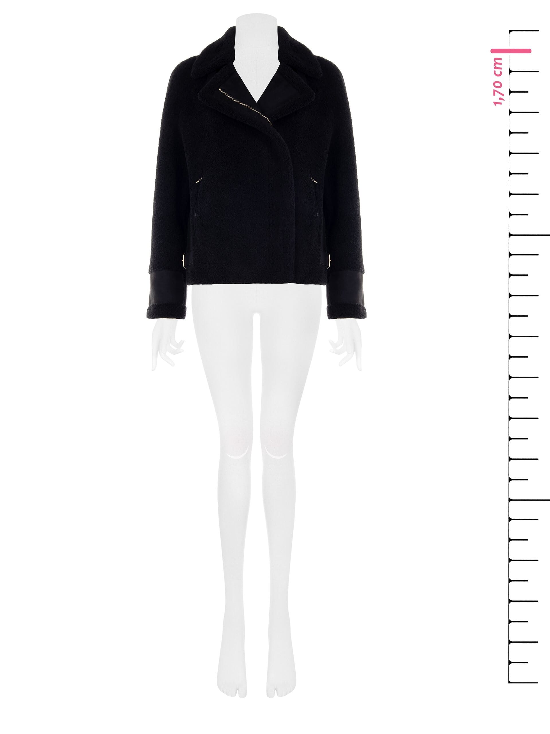 Cappotto Corto Stile Biker In Simil Montone Rinascimento