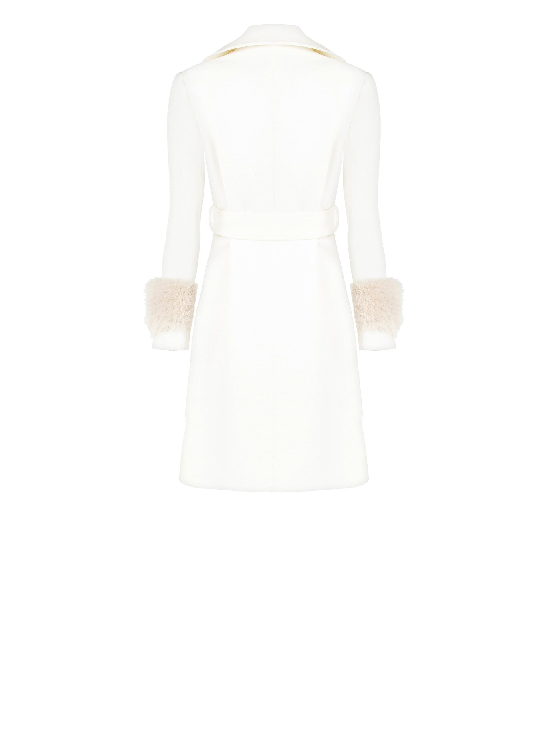 Manteau long en velours avec poignets en fausse fourrure et ceinture coordonnée Rinascimento