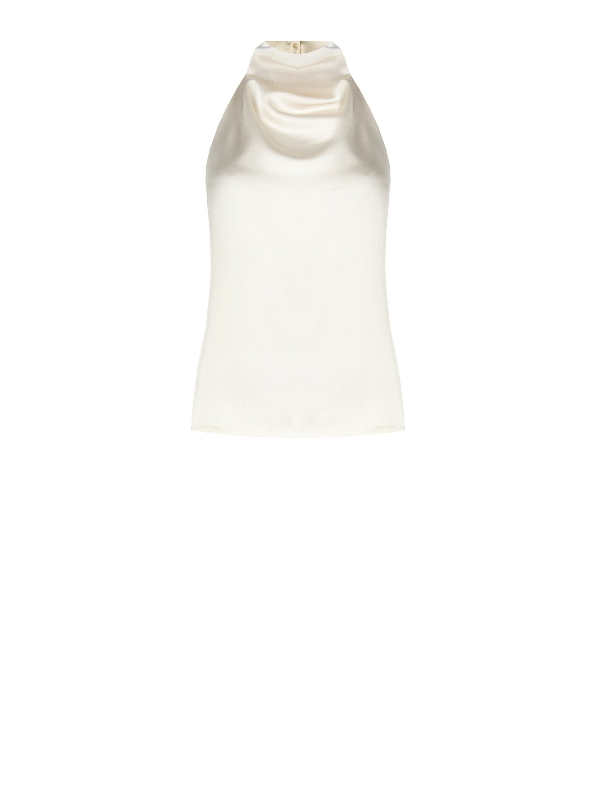 Top plissé en satin à dos ouvert Rinascimento