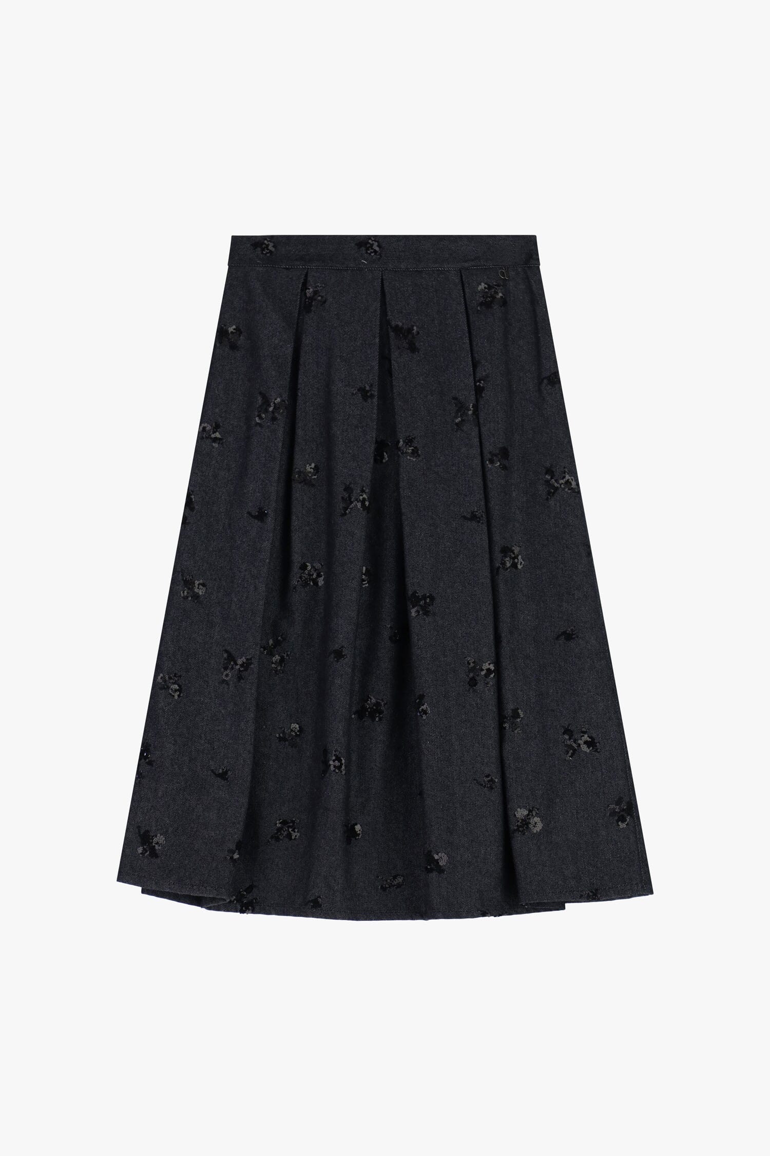 Gonna A Pieghe Con Dettagli Floreali Ricamati Dixie