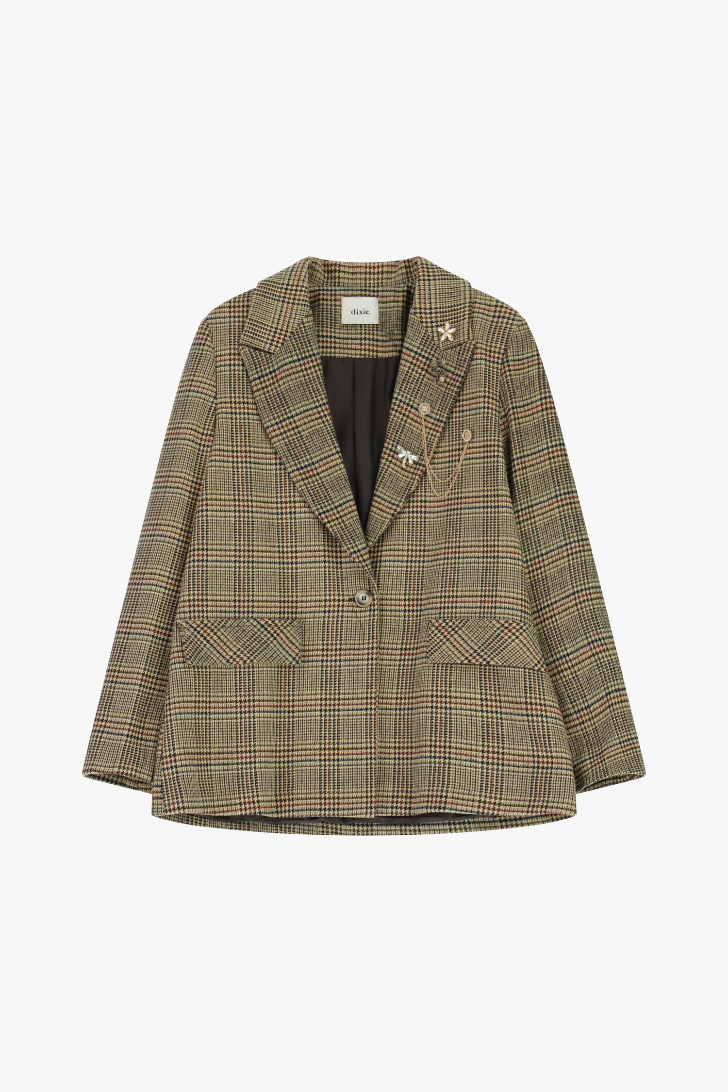 Dixie Blazer à carreaux avec poches plaquées