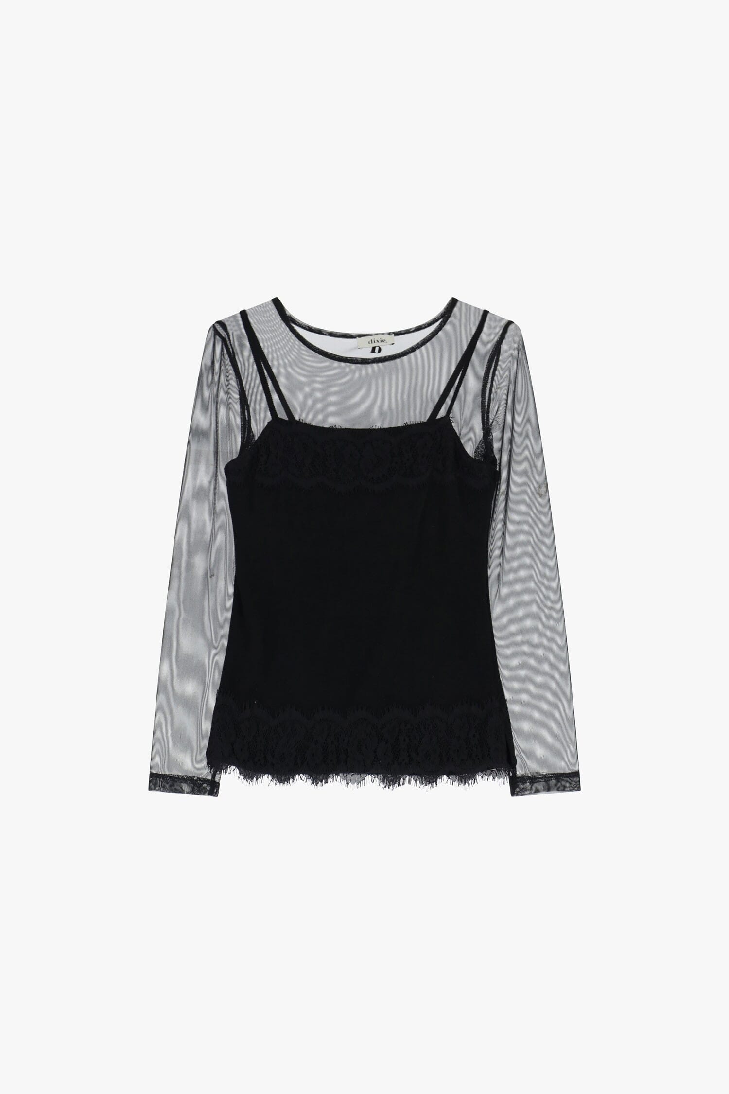 Jumper With Transparent Sleeves And Lace Trim Dixie