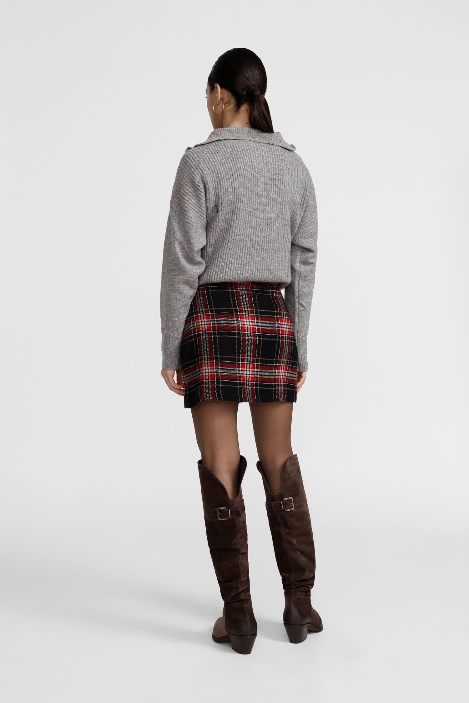 Dixie Straight Fit Plaid Short Skirt