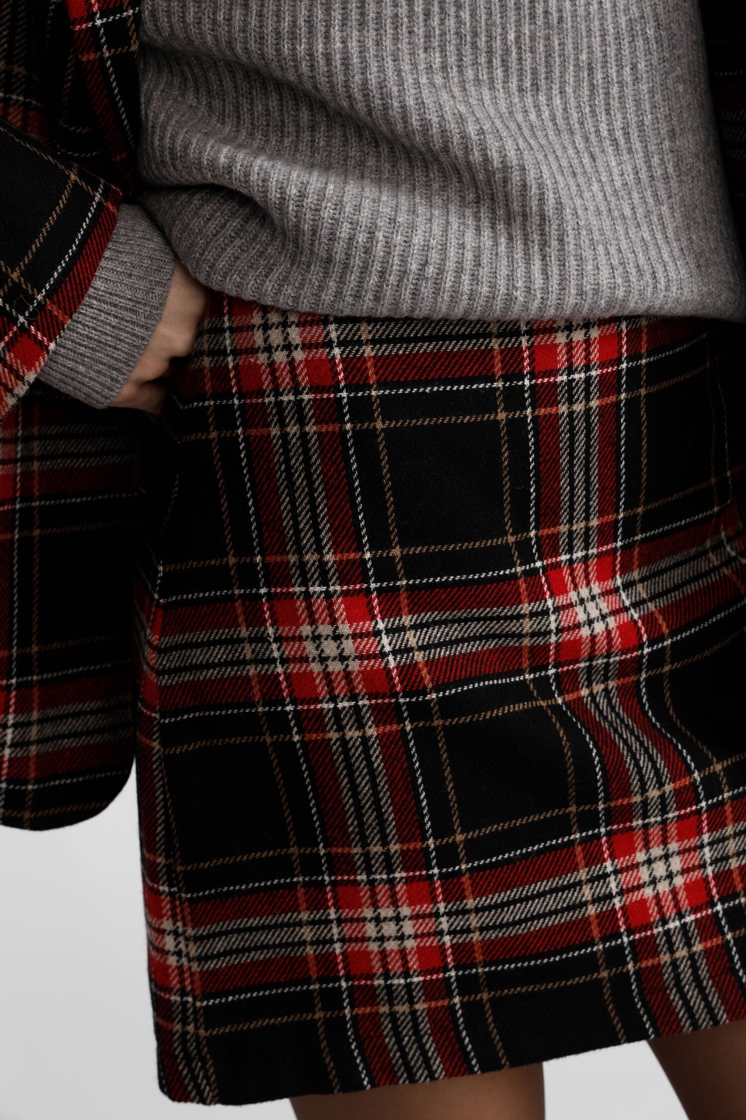 Dixie Straight Fit Plaid Short Skirt