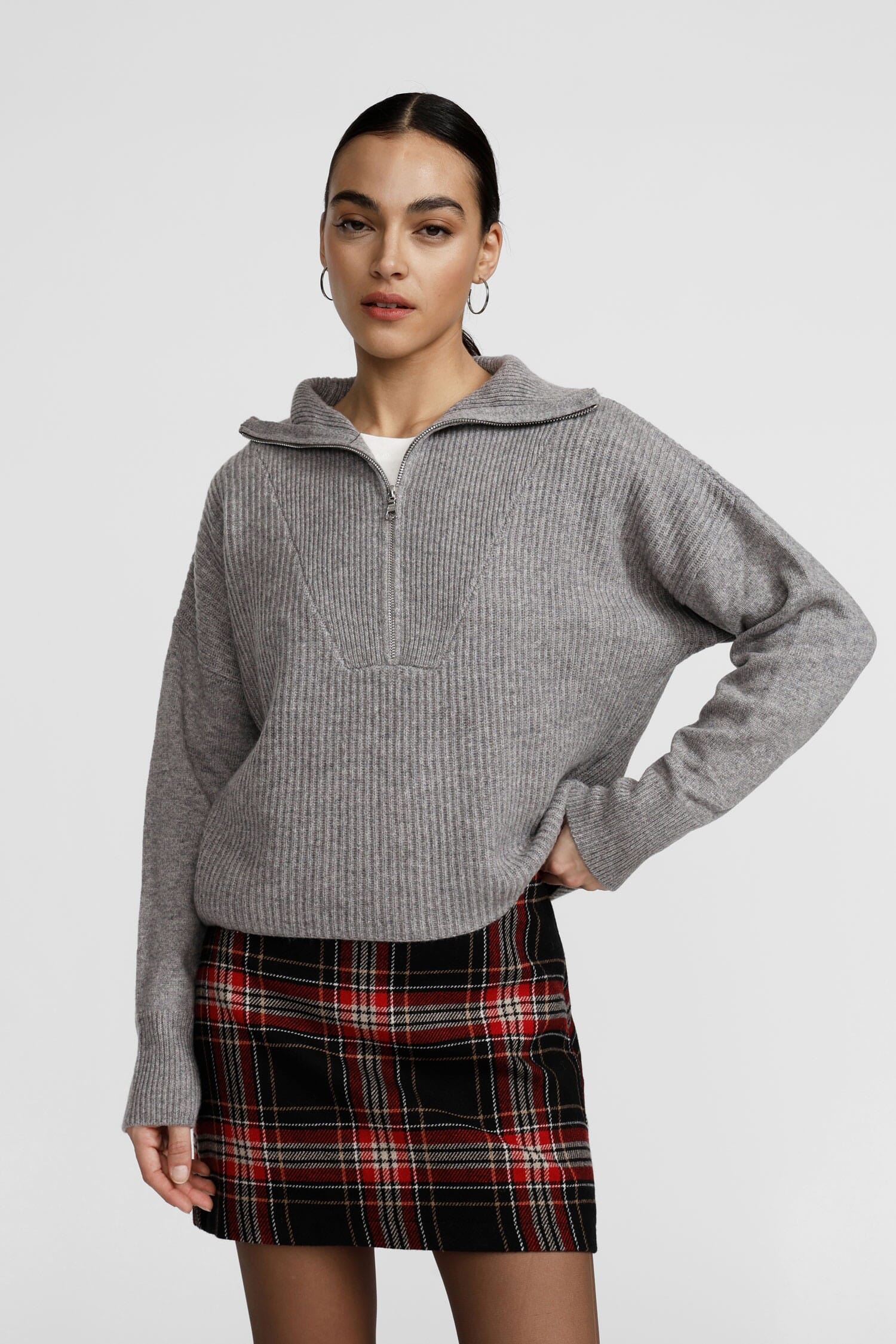 Dixie High Neck Sweater with Zip
