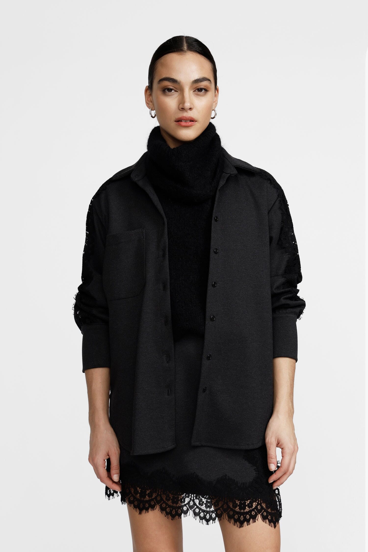 Camicia Con Dettagli In Pizzo E Taschino Frontale Dixie