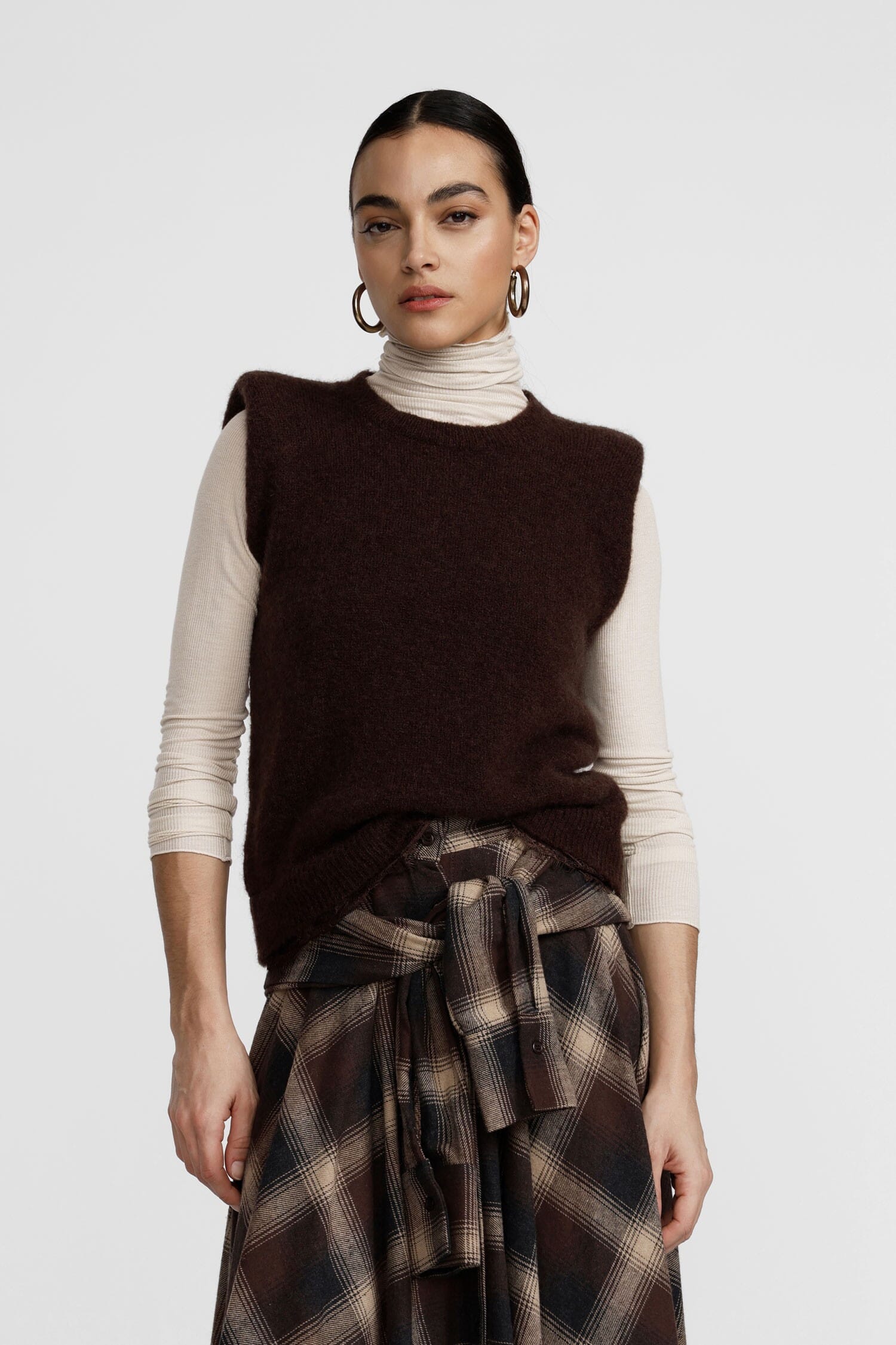 Sleeveless Vest With Lace Trim Dixie