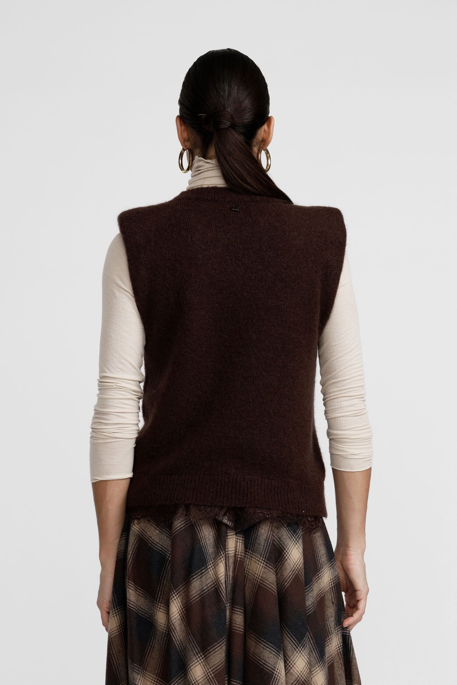 Sleeveless Vest With Lace Trim Dixie