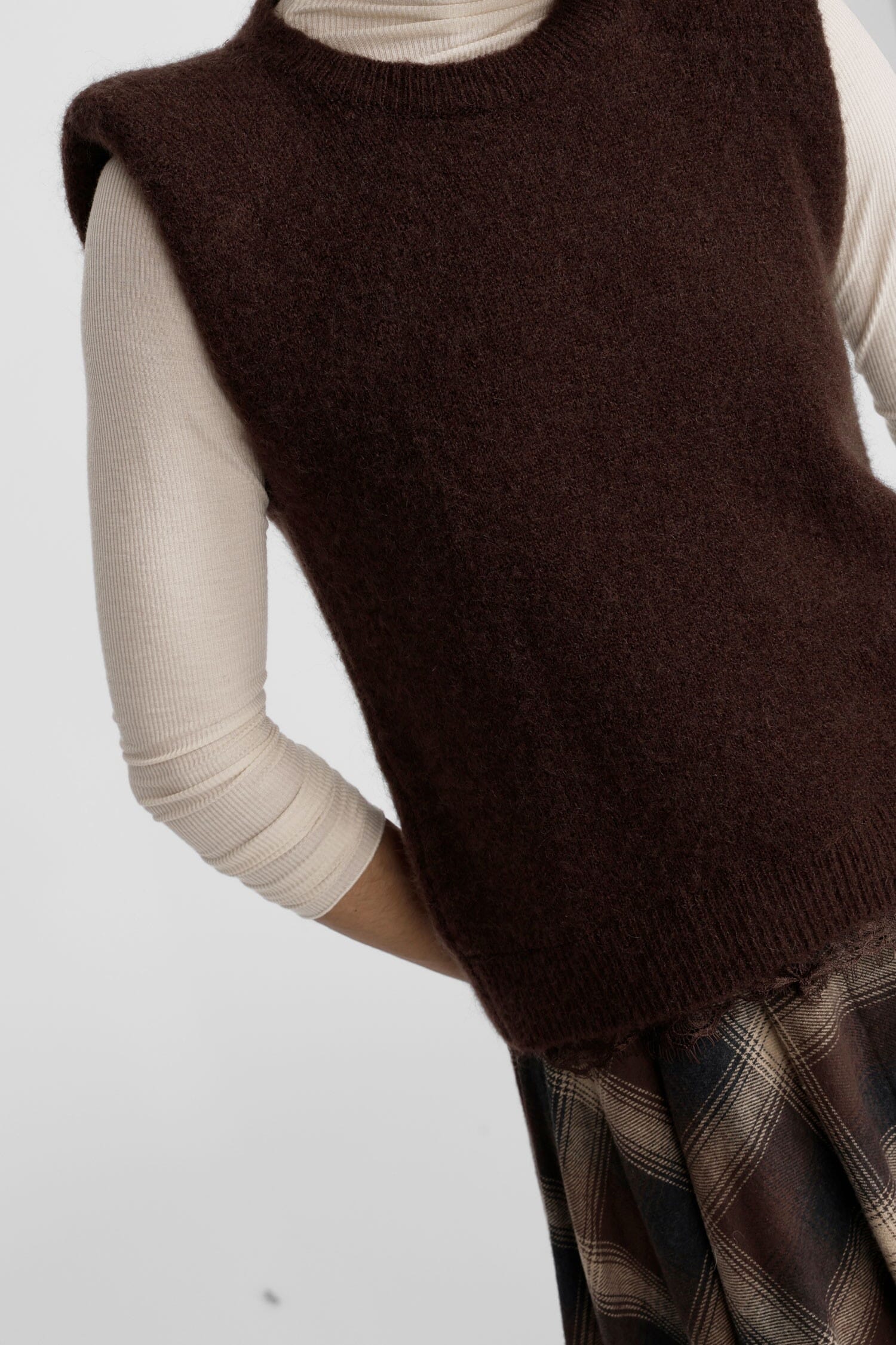 Sleeveless Vest With Lace Trim Dixie