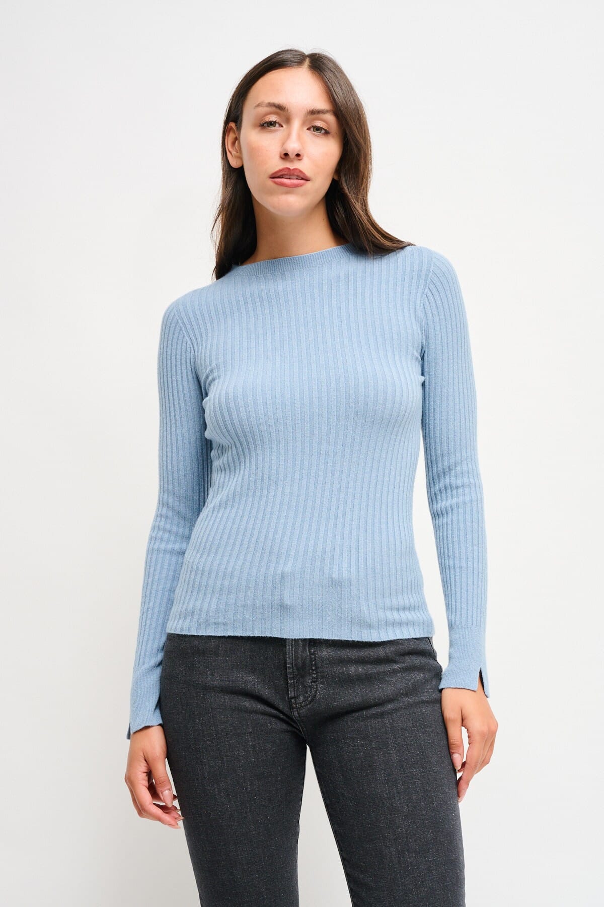 Maryley - Pull à manches longues côtelées