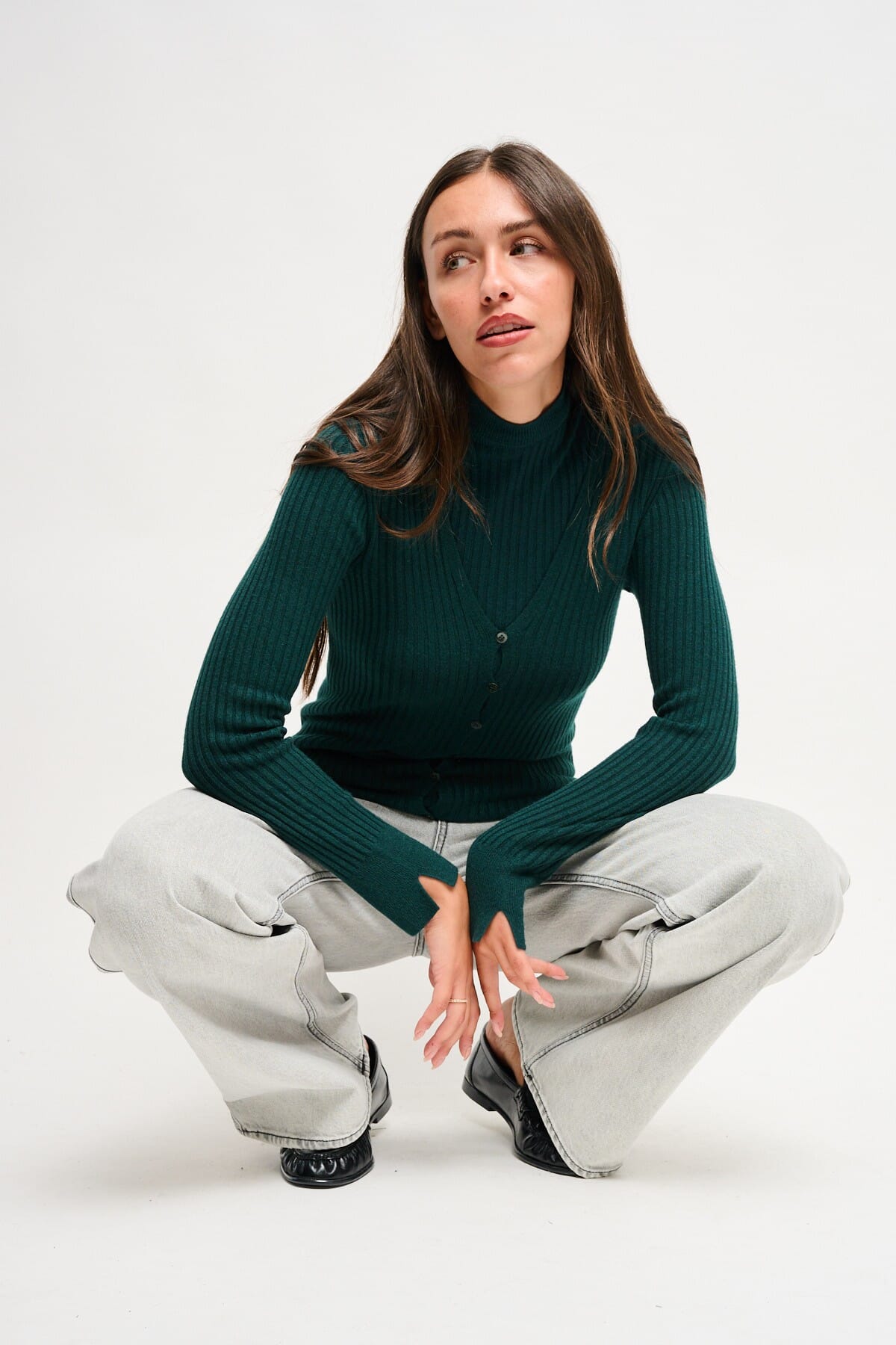 Maryley - Pull à manches longues côtelées