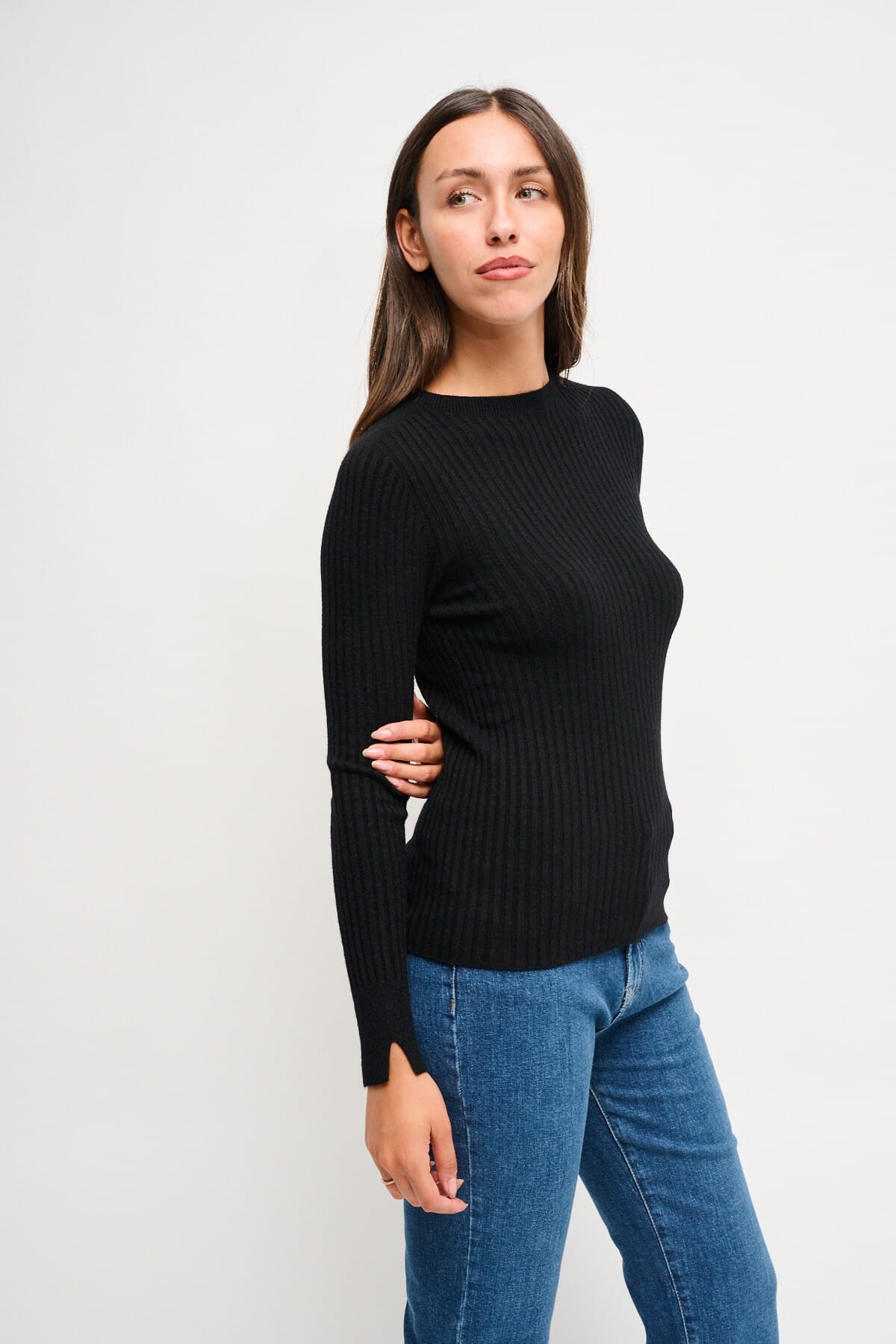 Maryley - Pull à manches longues côtelées