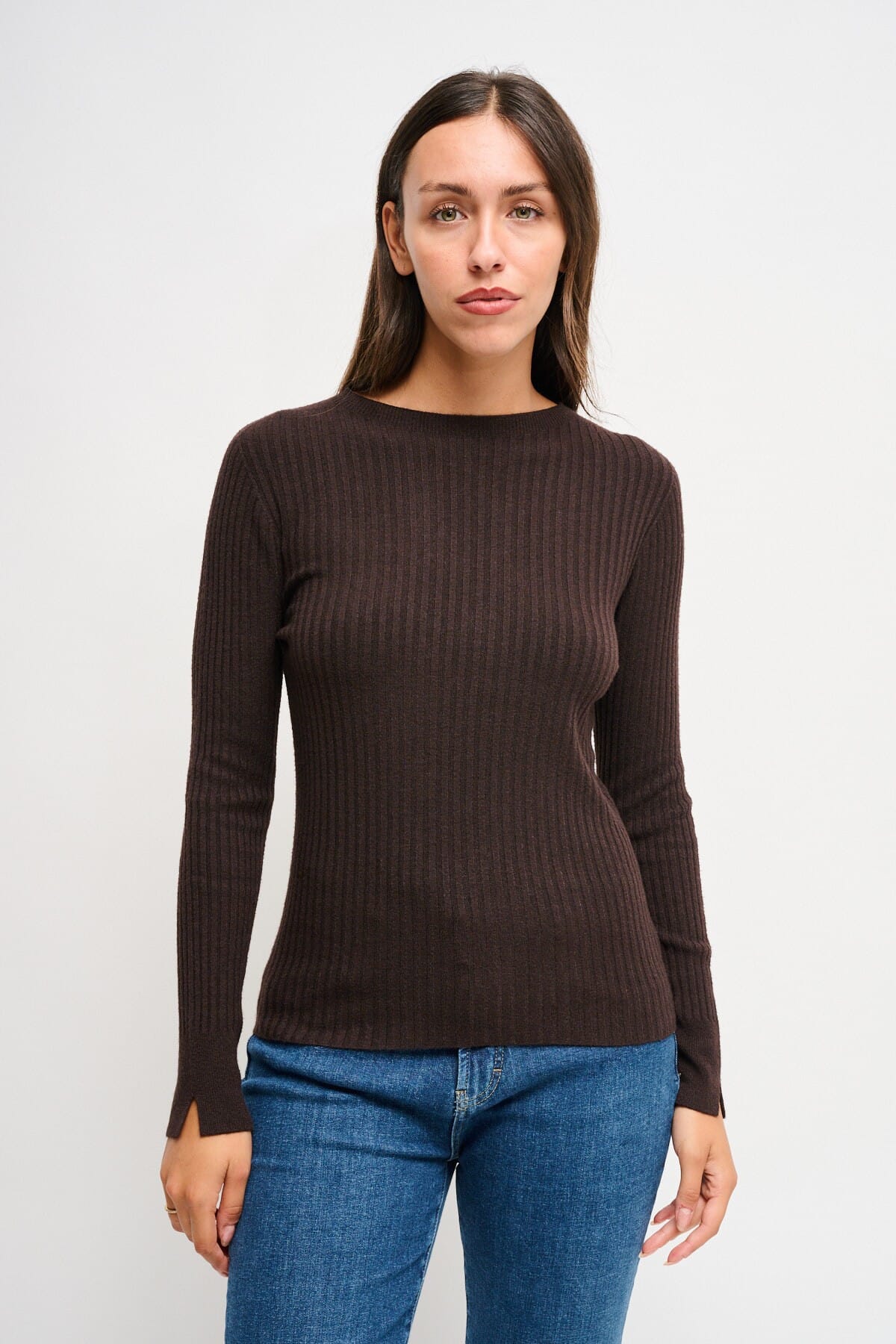 Maryley - Pull à manches longues côtelées