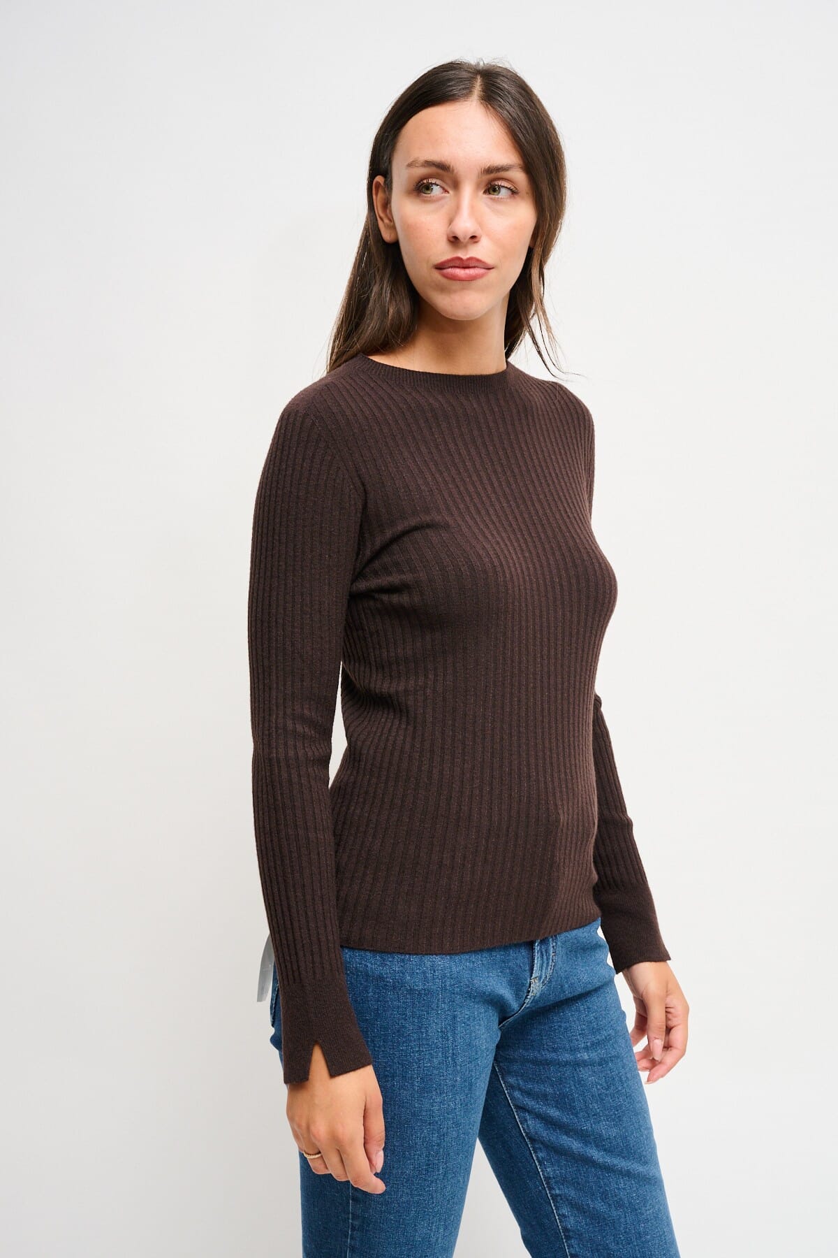 Maryley - Pull à manches longues côtelées