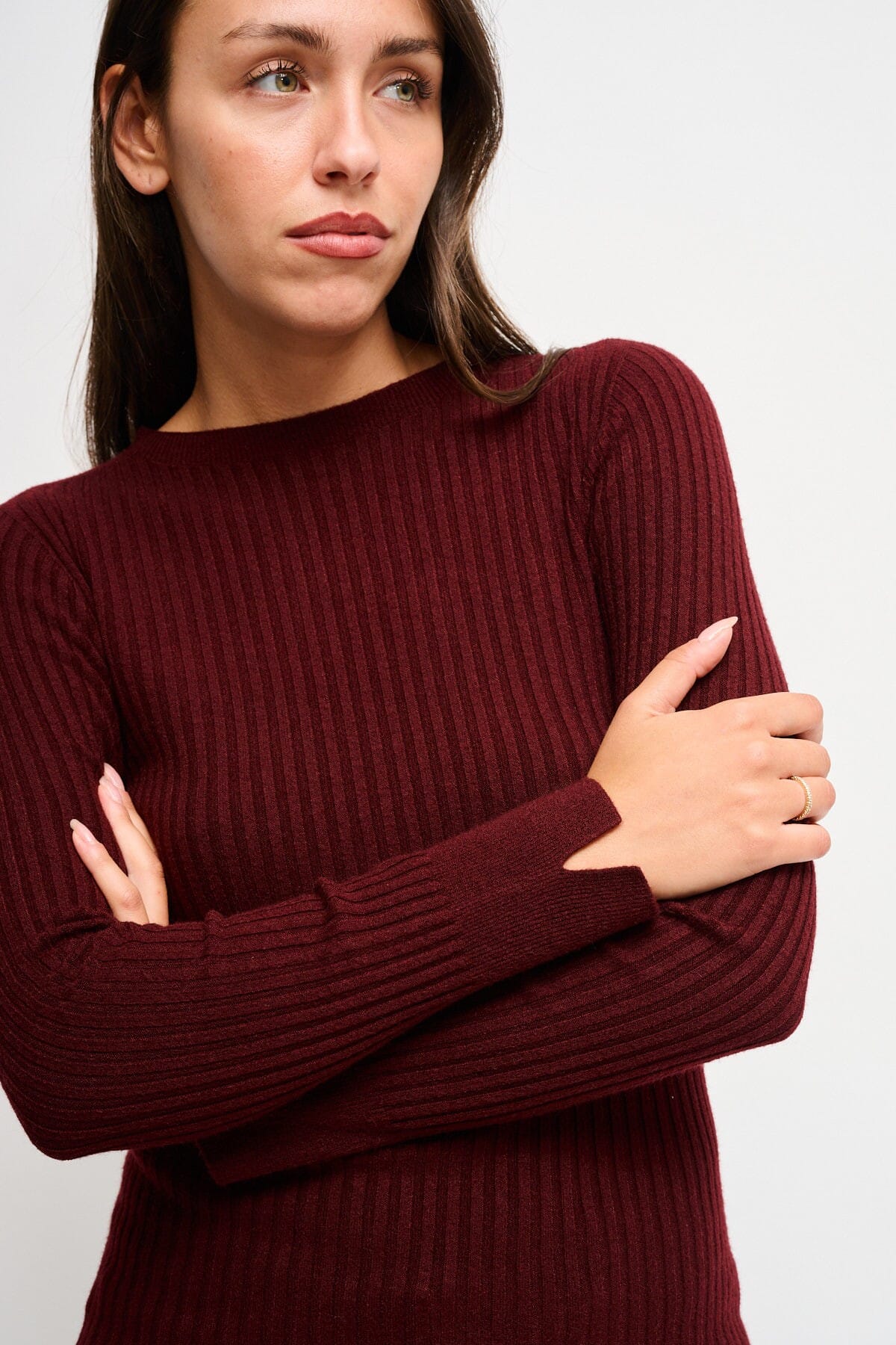 Maryley - Pull à manches longues côtelées