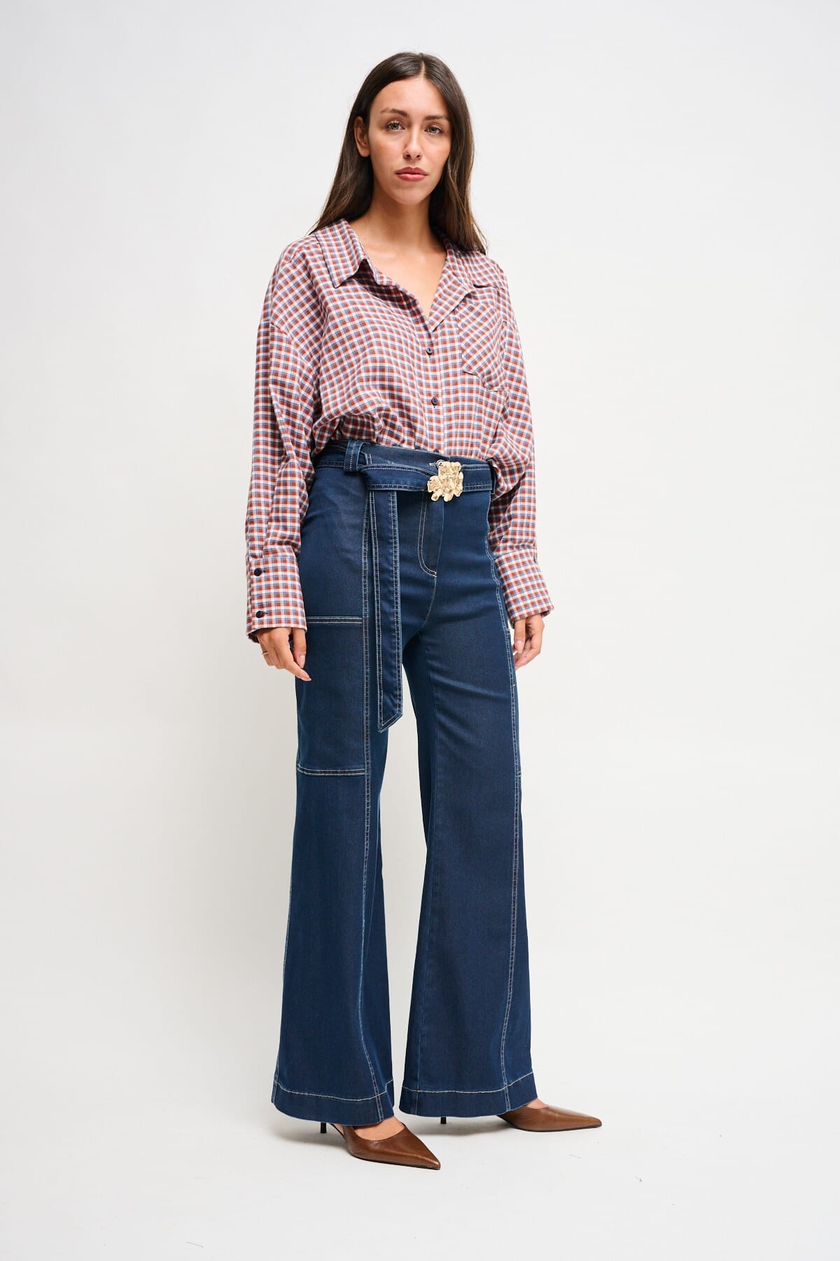 Pantalon Denim Palace avec ceinture Maryley