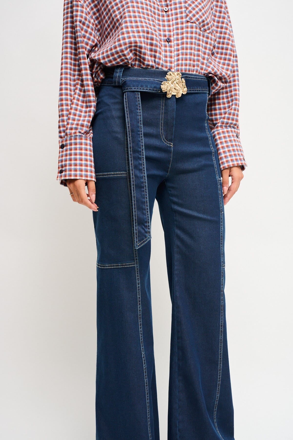 Pantalon Denim Palace avec ceinture Maryley