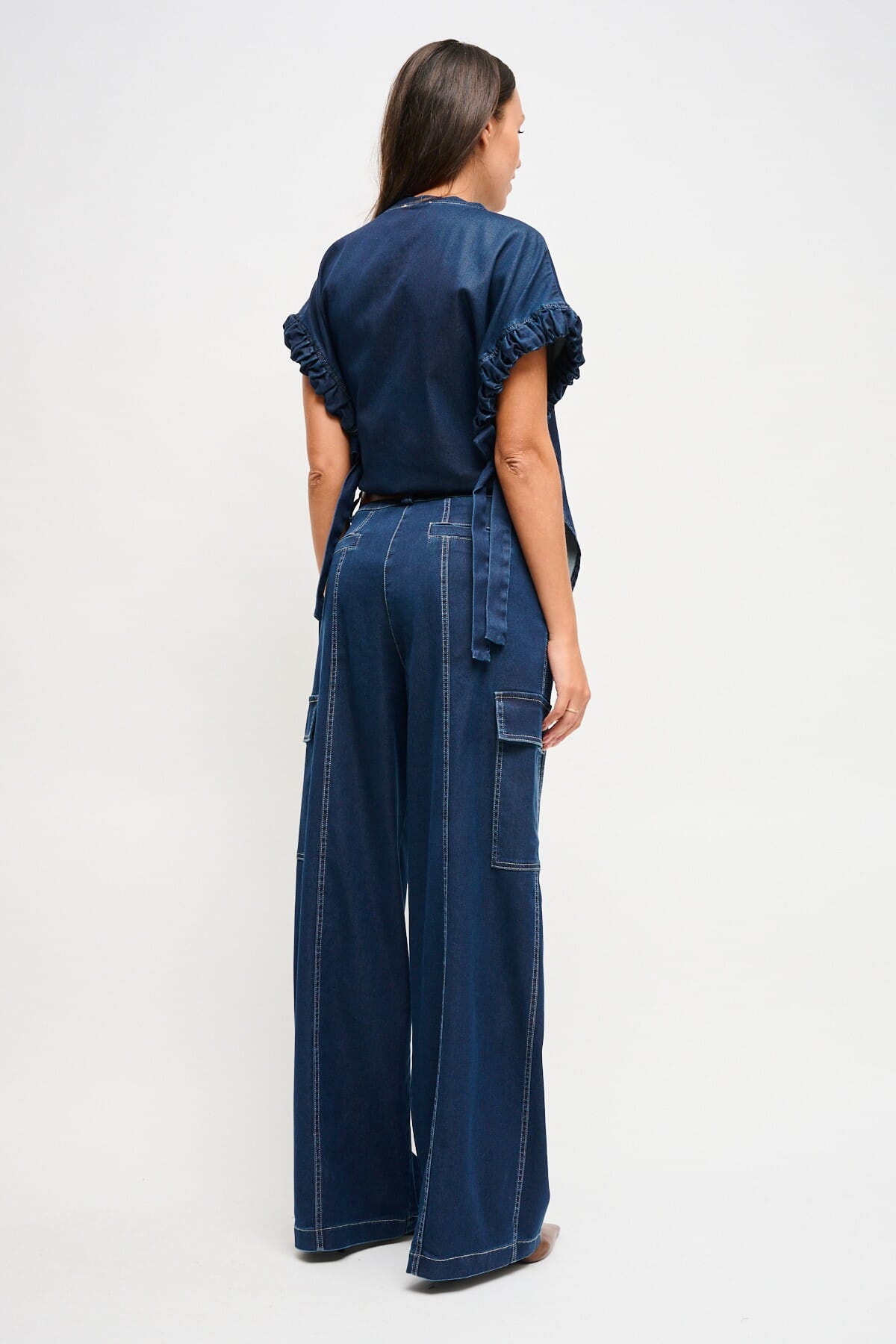 Pantaloni In Denim Con Cintura Maryley