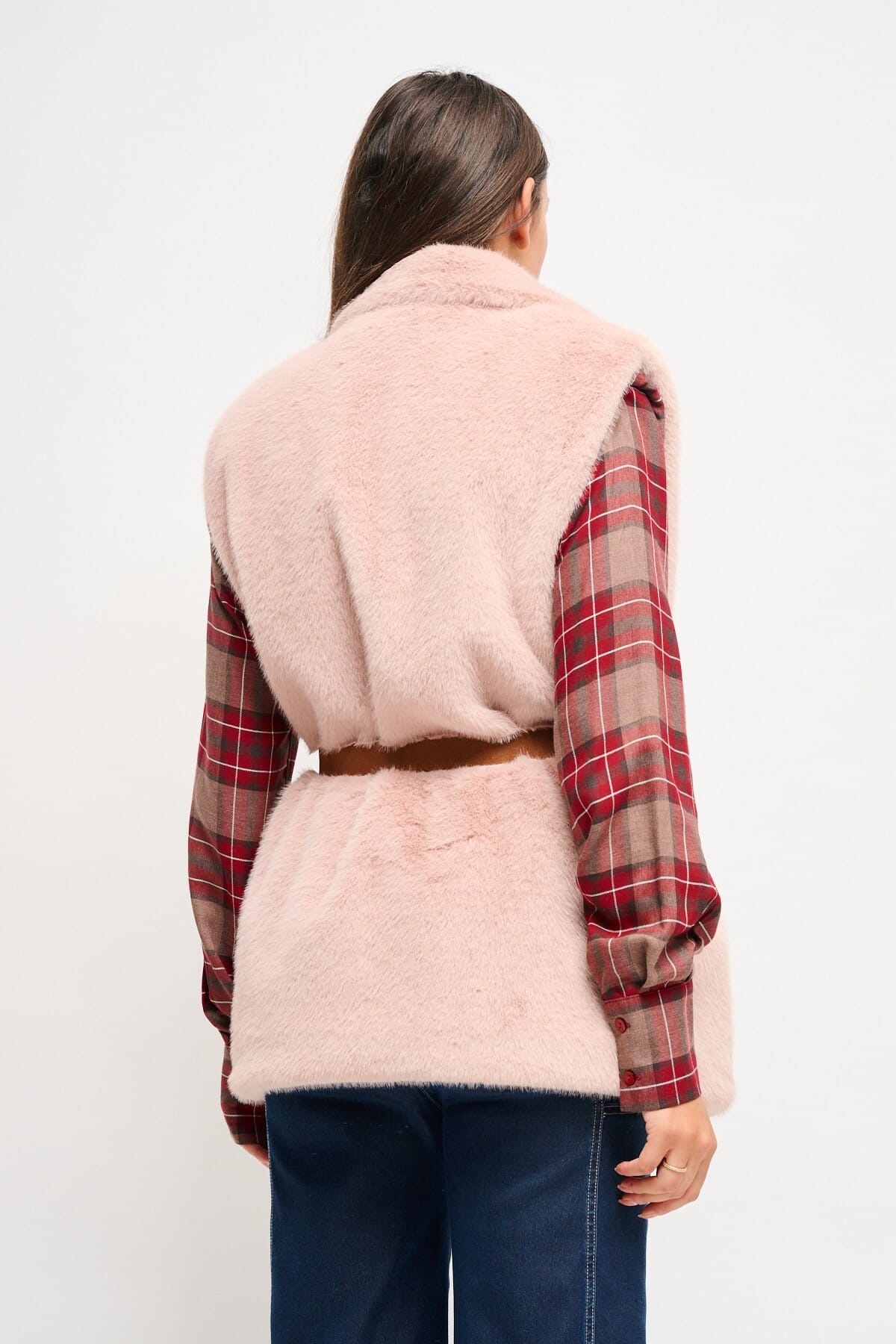 Gilet In Ecopelliccia Con Cintura Maryley