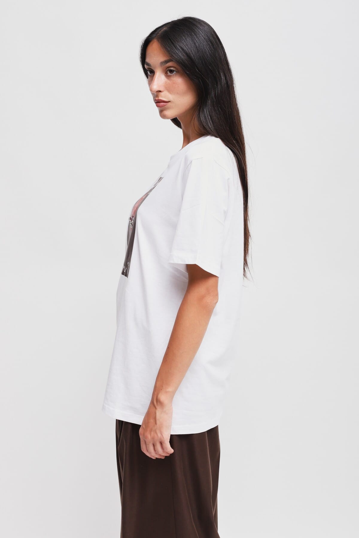 T-Shirt en coton avec imprimé et strass Maryley