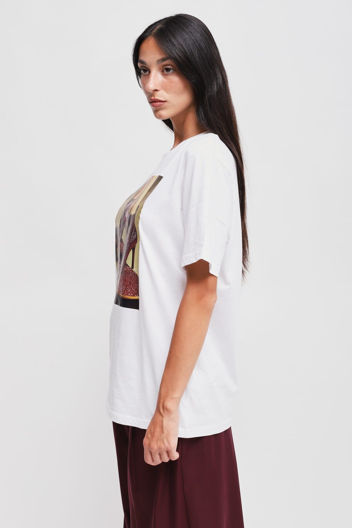 T-shirt en coton chic et décontracté avec imprimé Maryley