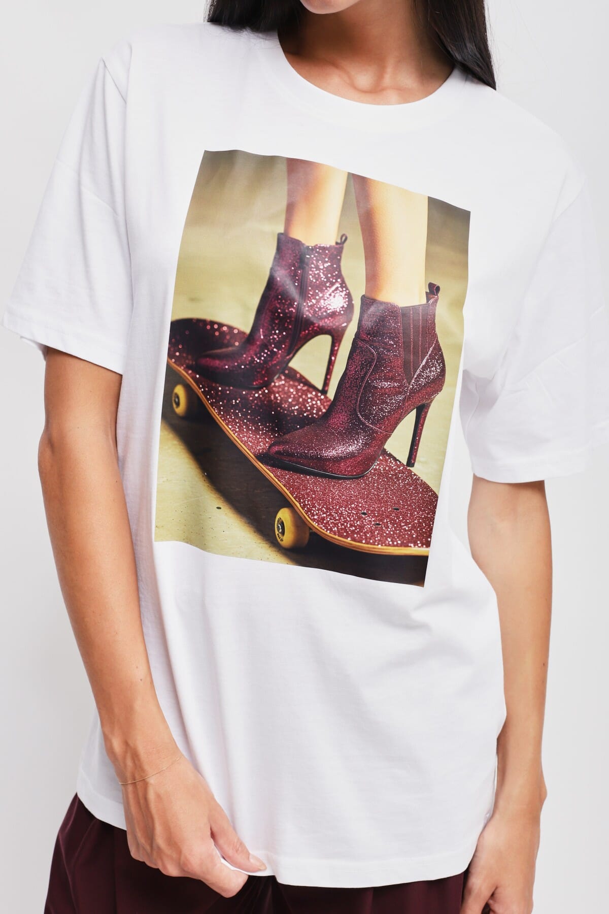 T-shirt en coton chic et décontracté avec imprimé Maryley