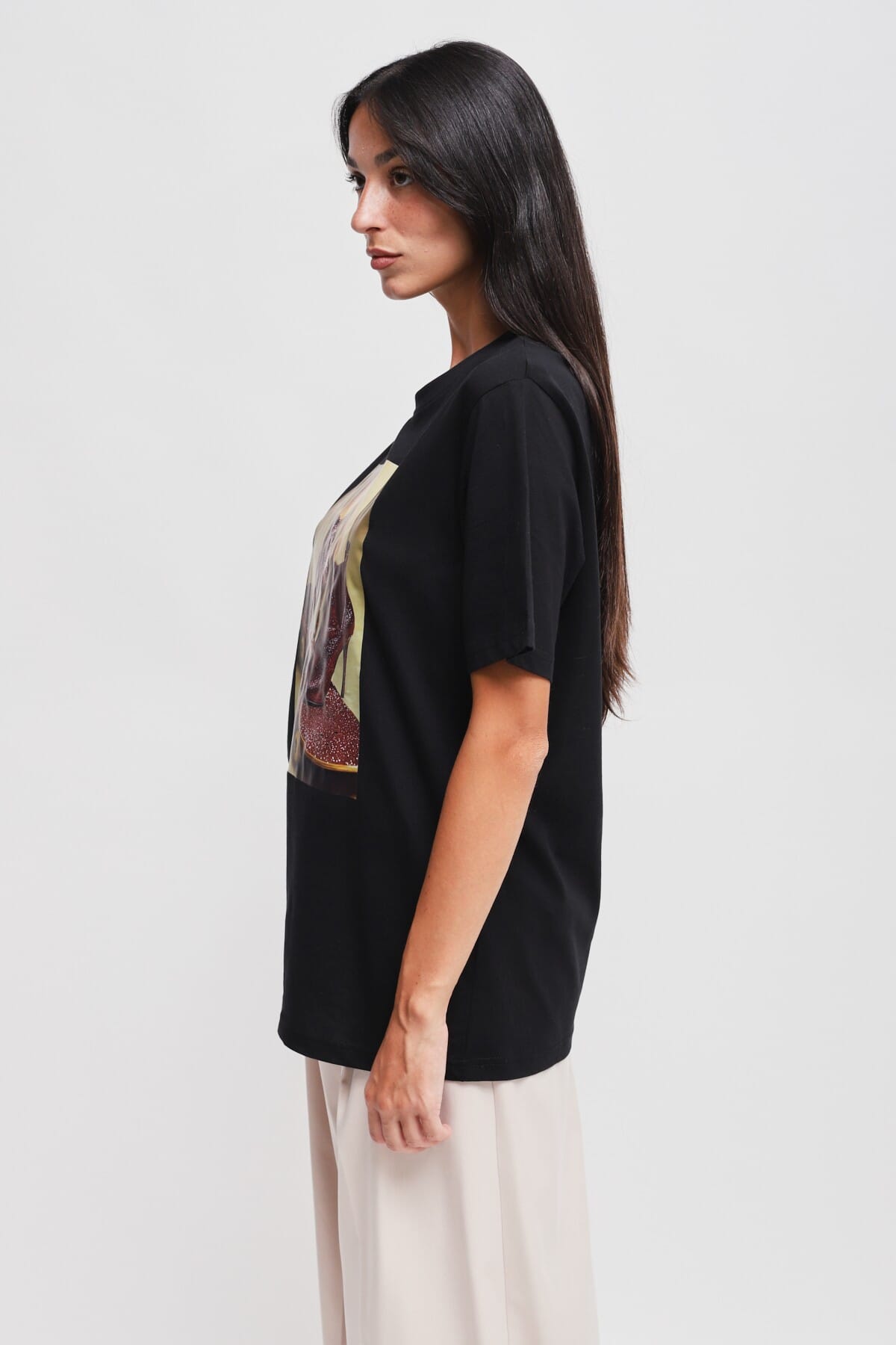 T-shirt en coton chic et décontracté avec imprimé Maryley