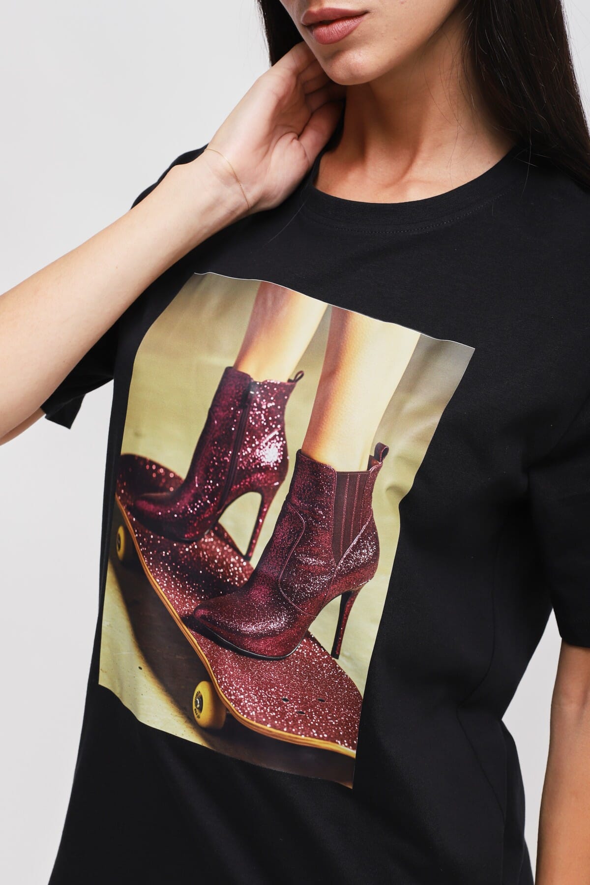 T-shirt en coton chic et décontracté avec imprimé Maryley