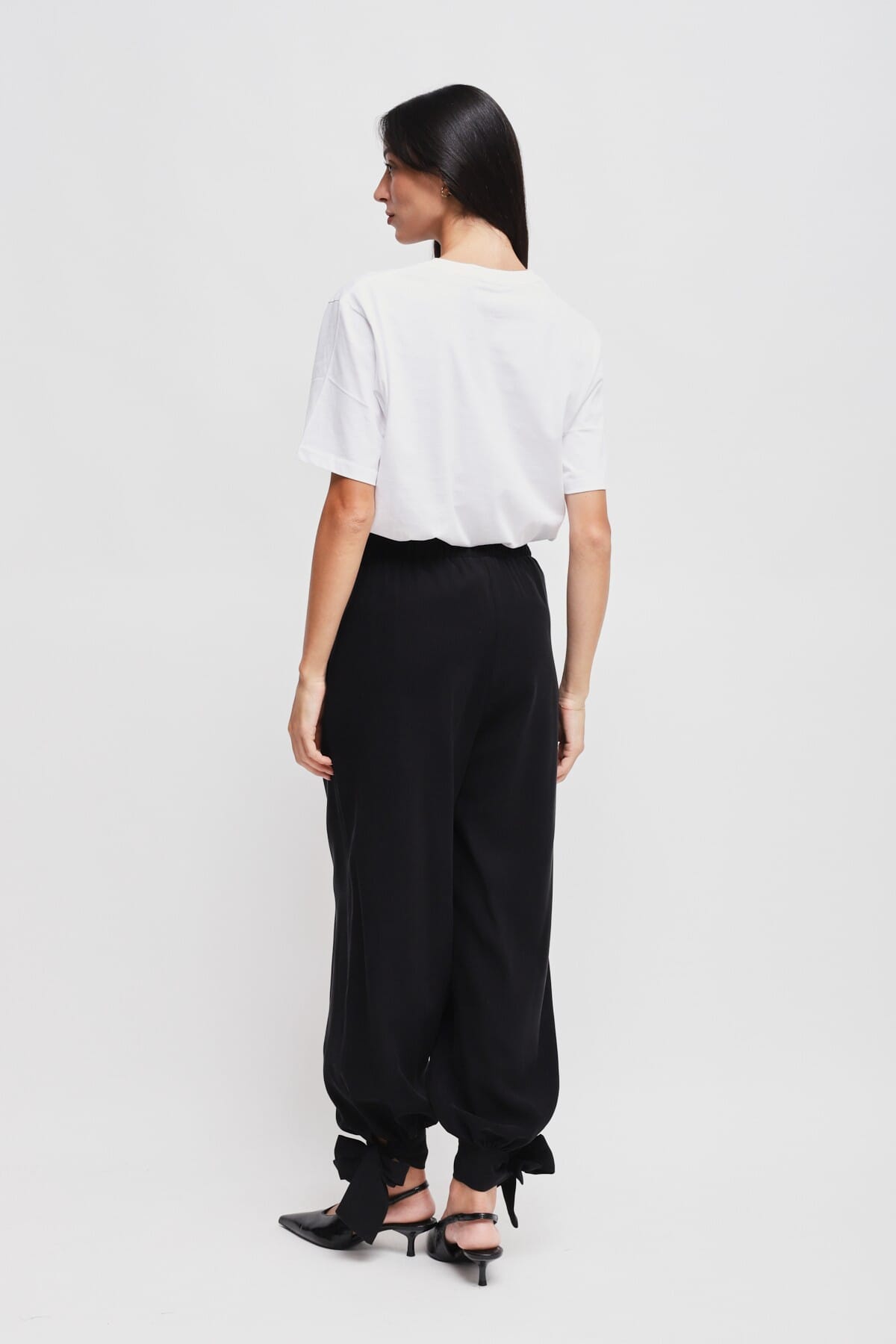 Pantaloni In Viscosa Con Fiocco Sul Fondo Maryley