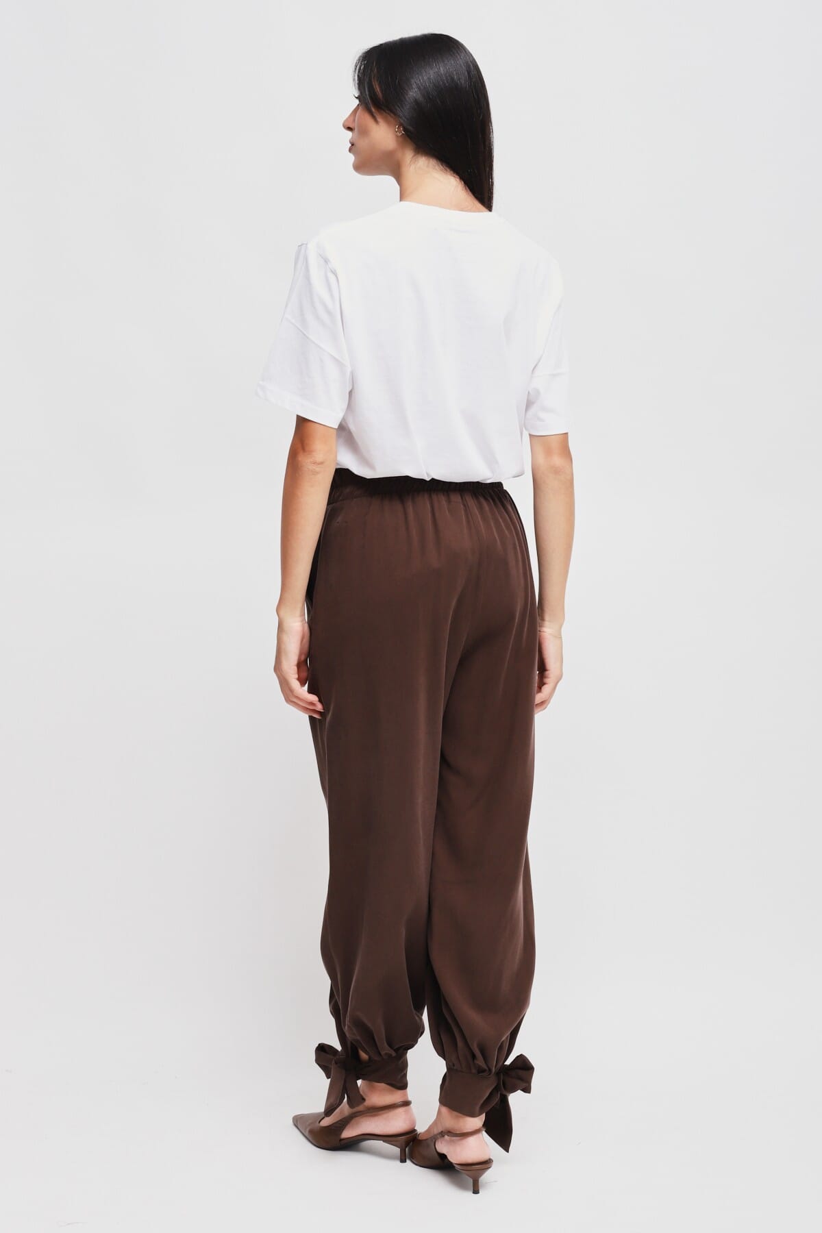 Pantaloni In Viscosa Con Fiocco Sul Fondo Maryley