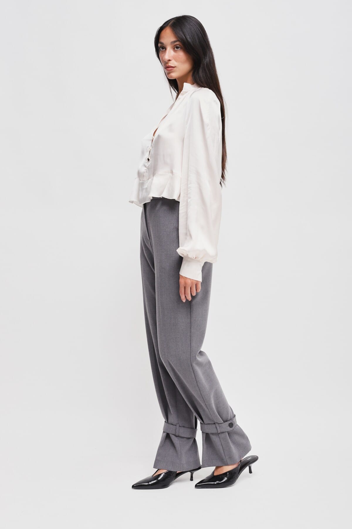 Pantaloni Con Cinturino Sul Fondo Maryley