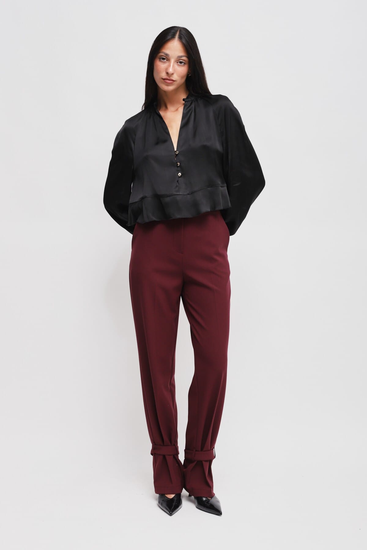 Pantaloni Con Cinturino Sul Fondo Maryley