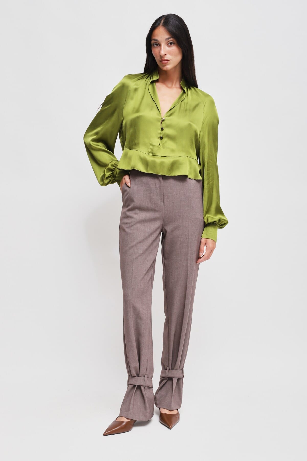 Pantaloni Con Cinturino Sul Fondo Maryley