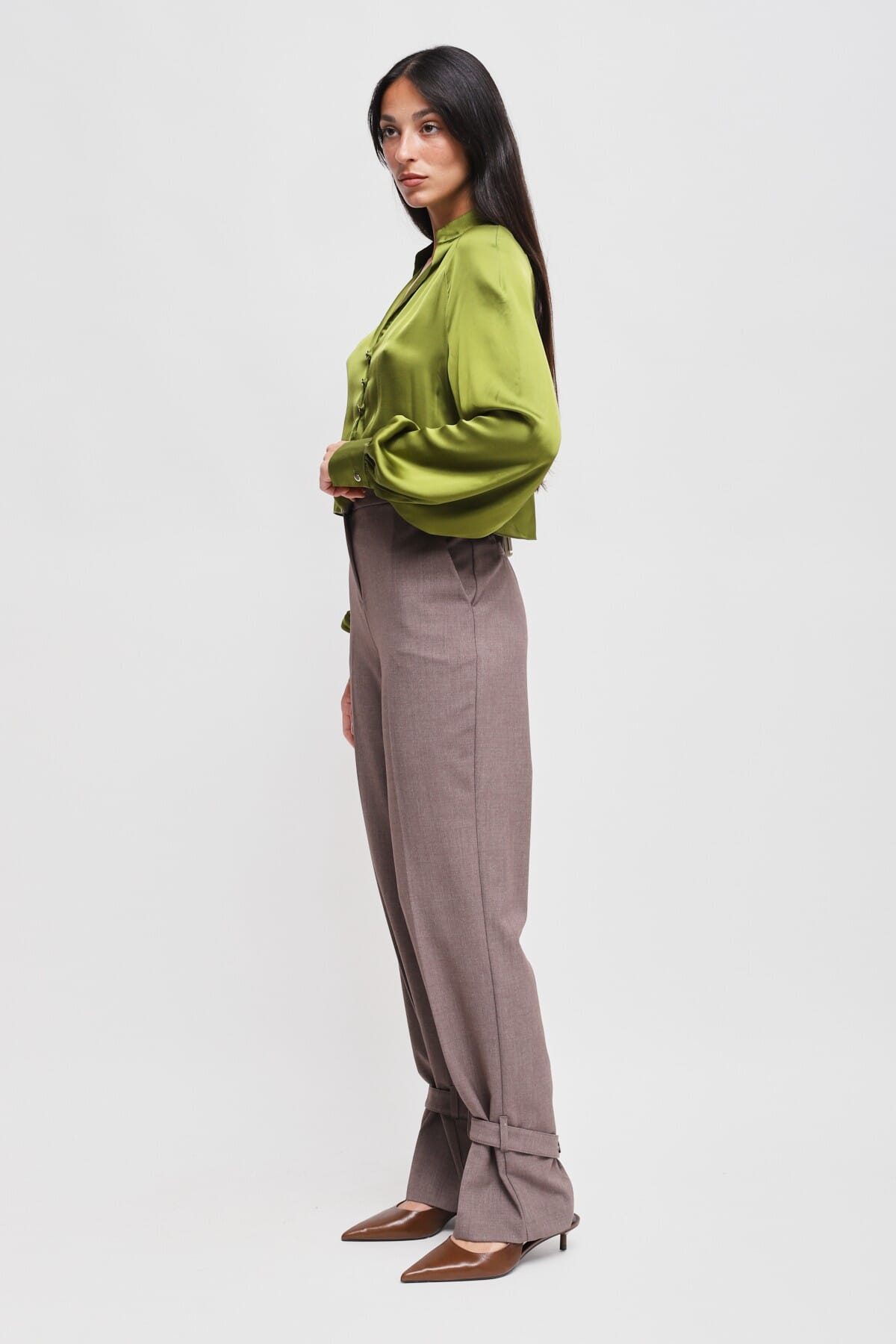 Pantaloni Con Cinturino Sul Fondo Maryley